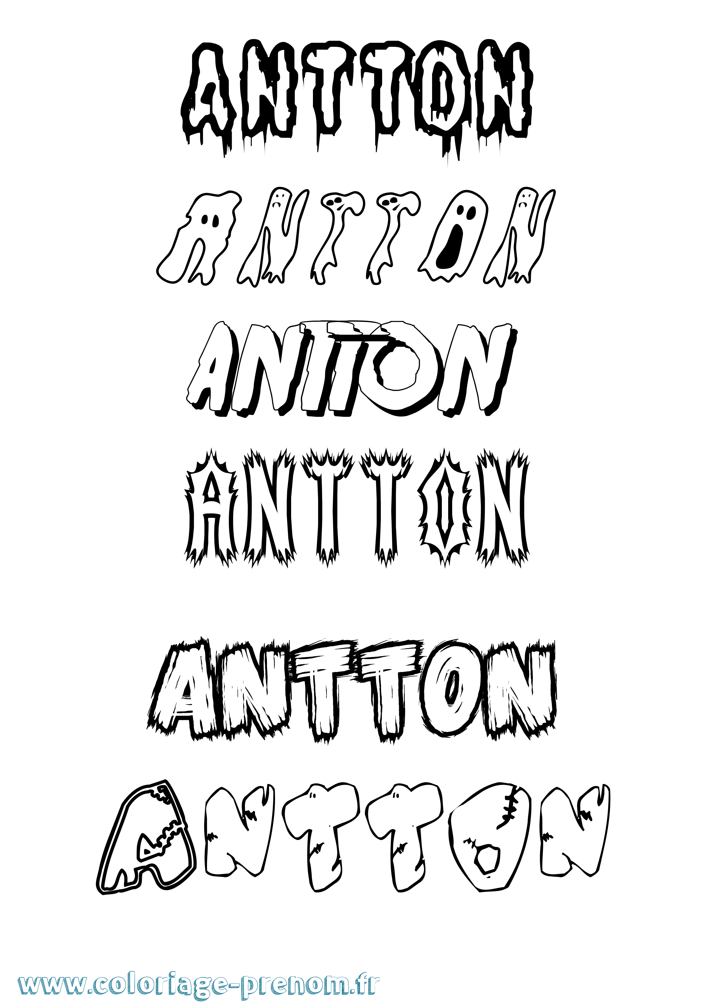Coloriage Antton Frisson Coloriage prénom Antton Frisson
