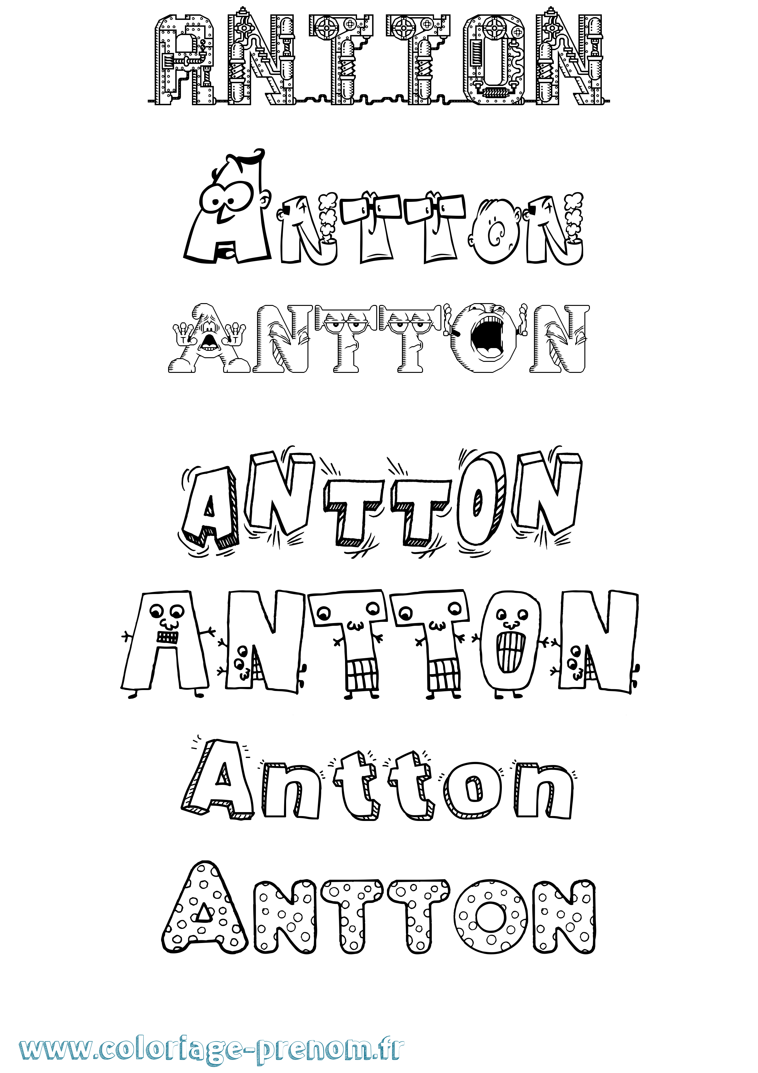 Coloriage Antton Fun Coloriage prénom Antton Fun