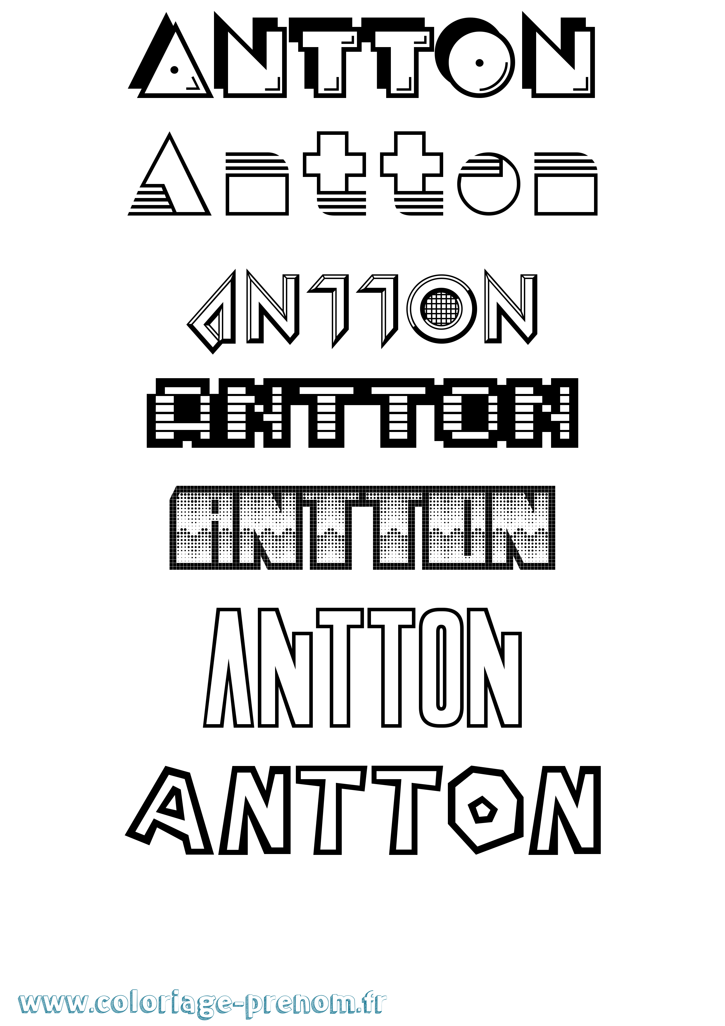 Coloriage Antton Jeux Vidéos Coloriage prénom Antton Jeux Vidéos