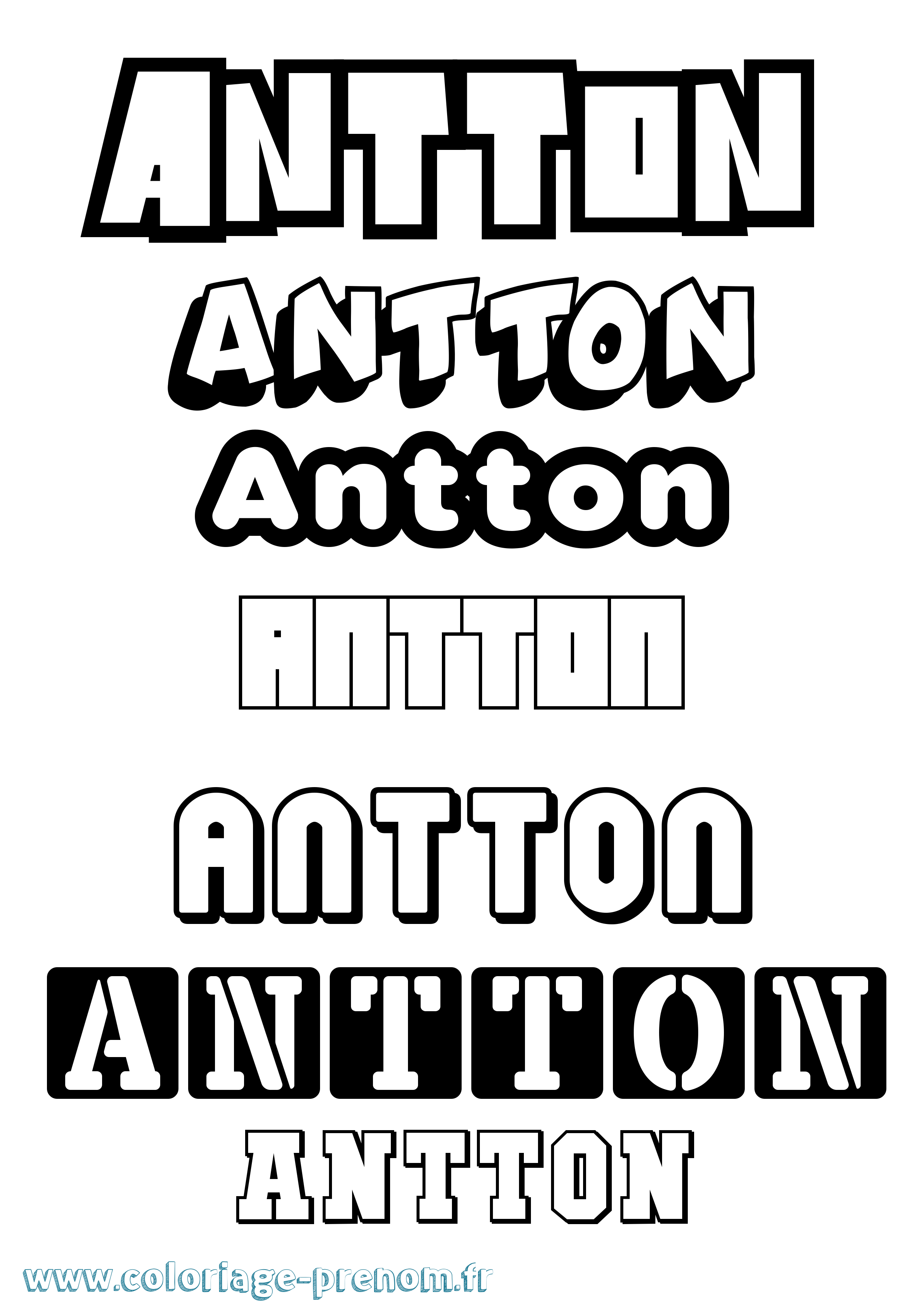 Coloriage Antton Simple Coloriage prénom Antton Simple