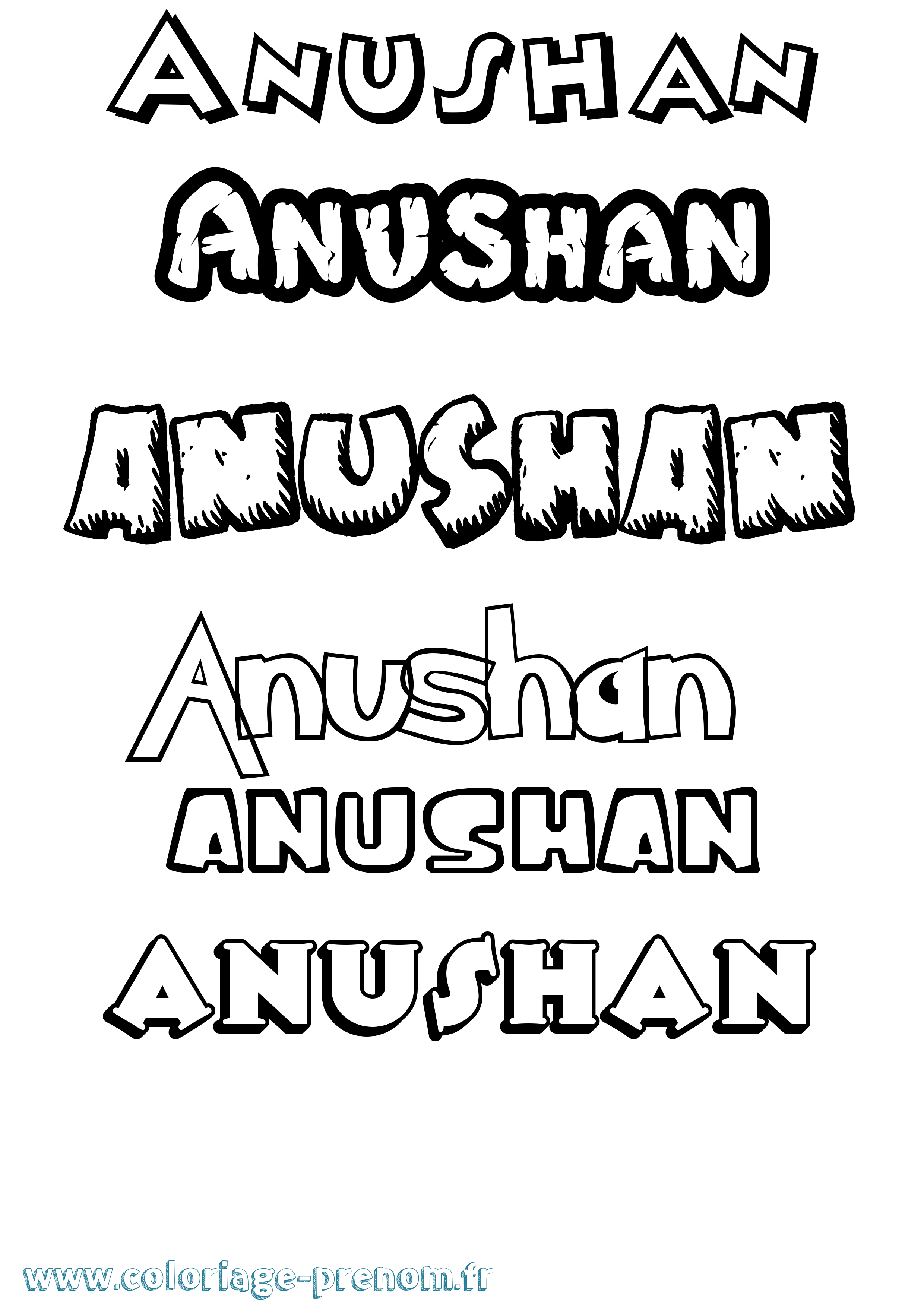 Coloriage Anushan Dessin Animé Coloriage prénom Anushan Dessin Animé