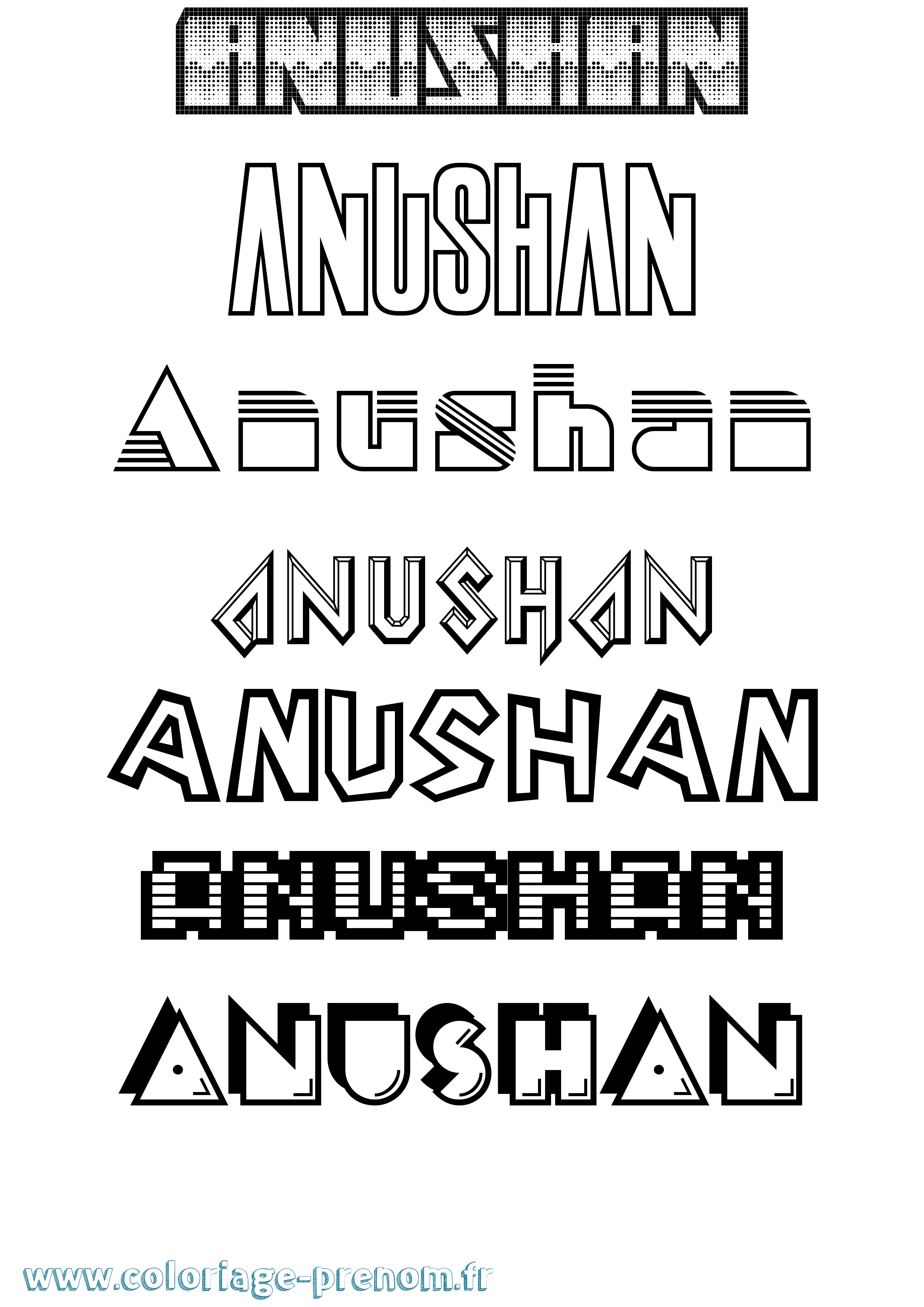 Coloriage Anushan Jeux Vidéos Coloriage prénom Anushan Jeux Vidéos