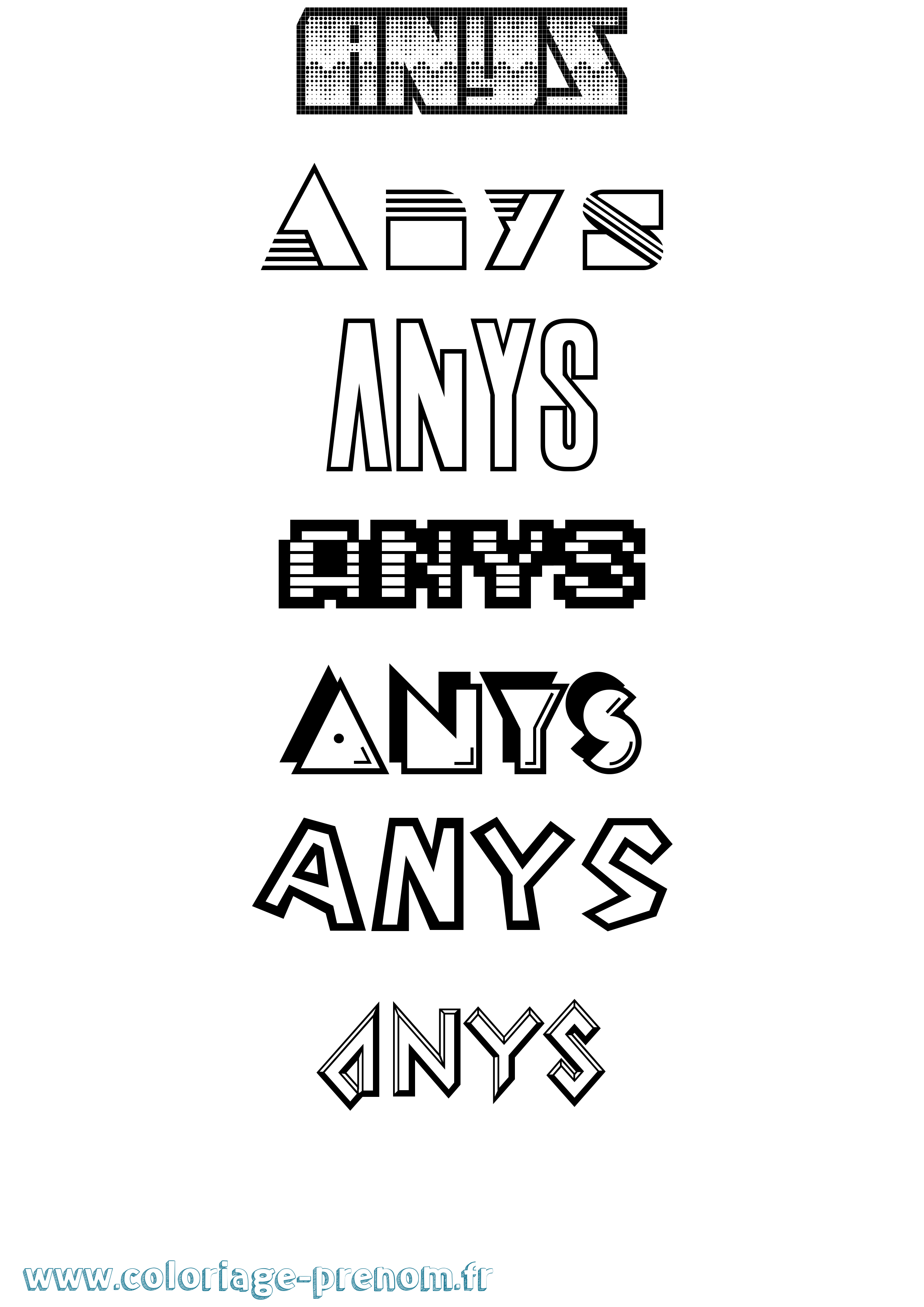 Coloriage Anys Jeux Vidéos Coloriage prénom Anys Jeux Vidéos