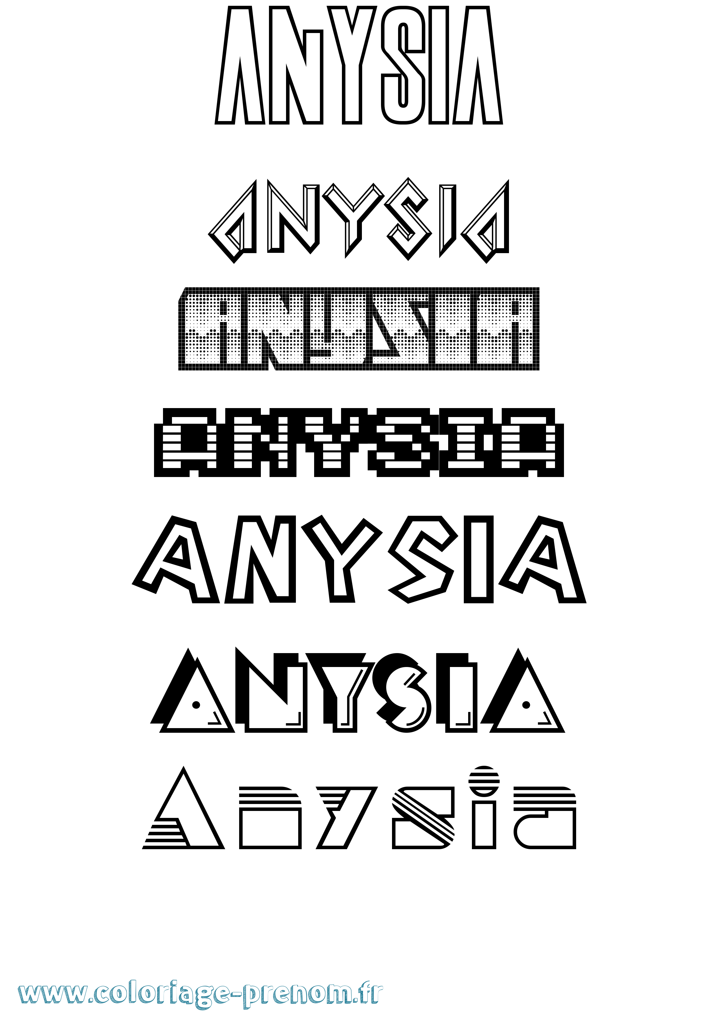 Coloriage Anysia Jeux Vidéos Coloriage prénom Anysia Jeux Vidéos