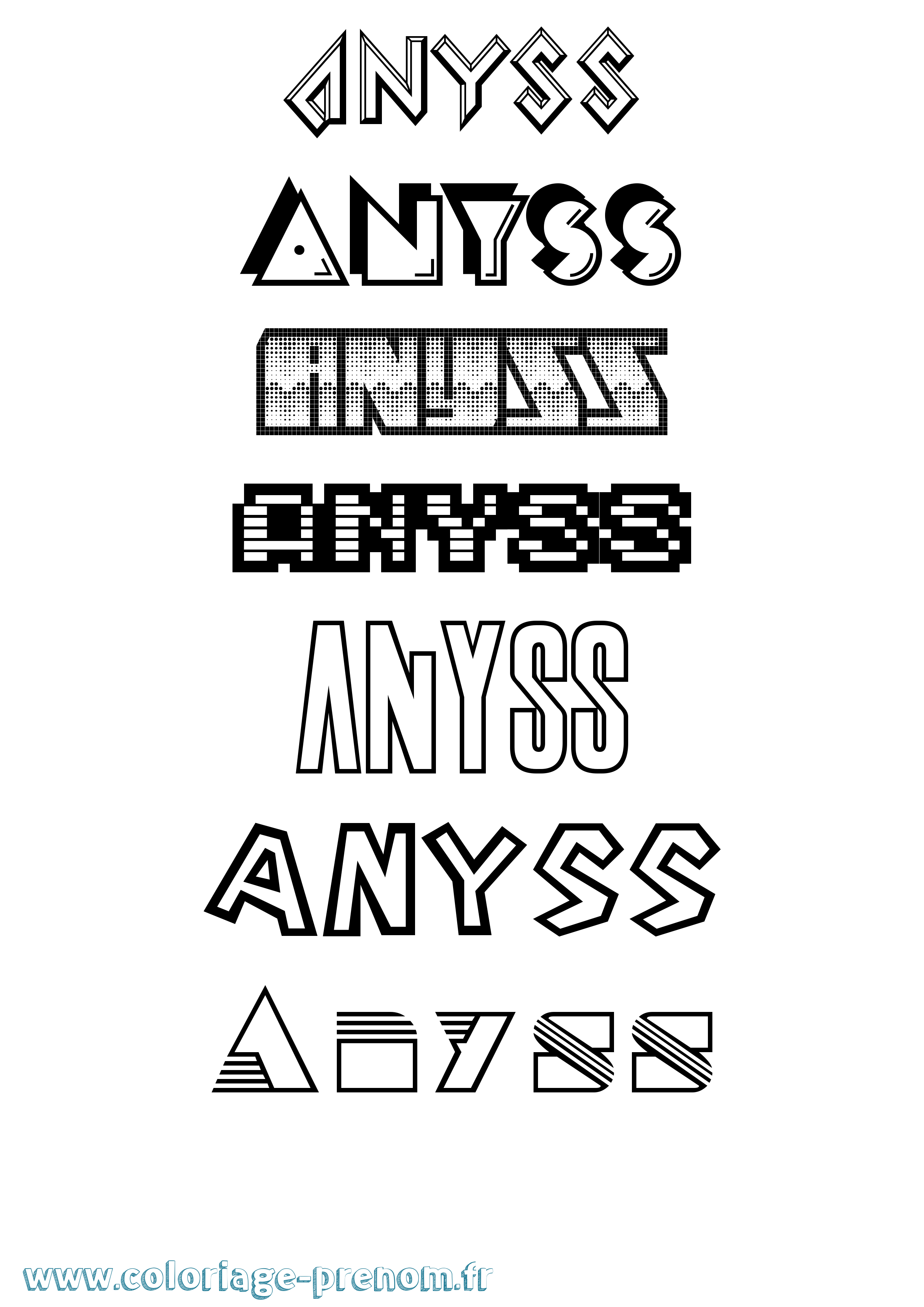 Coloriage Anyss Jeux Vidéos Coloriage prénom Anyss Jeux Vidéos