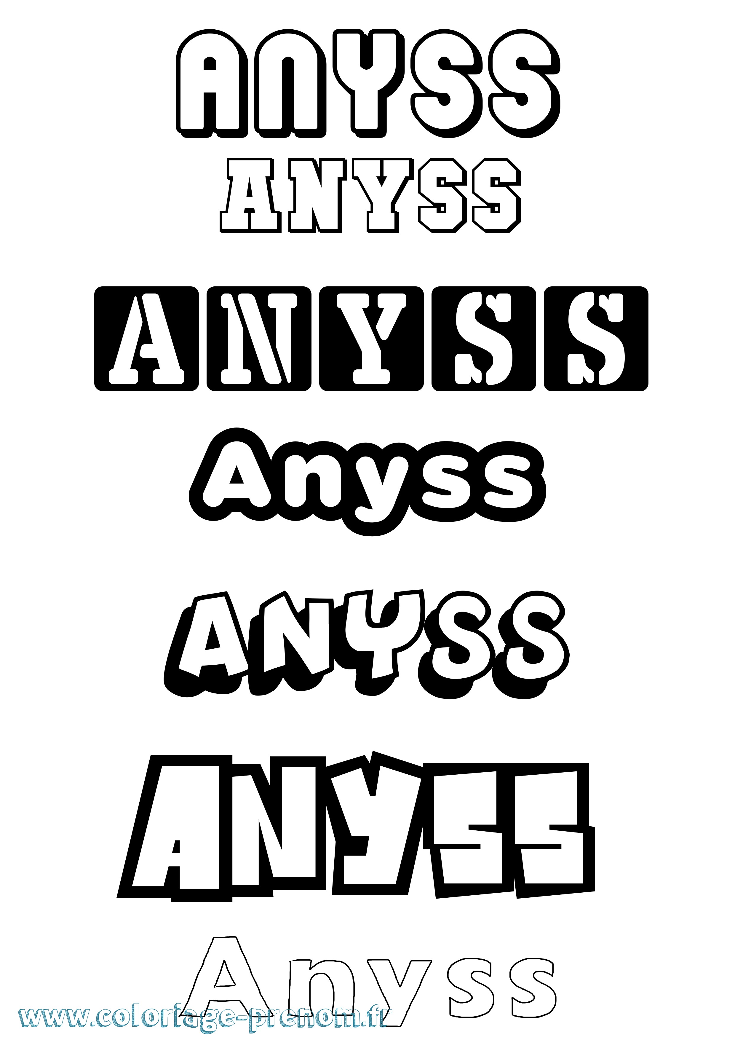 Coloriage Anyss Simple Coloriage prénom Anyss Simple