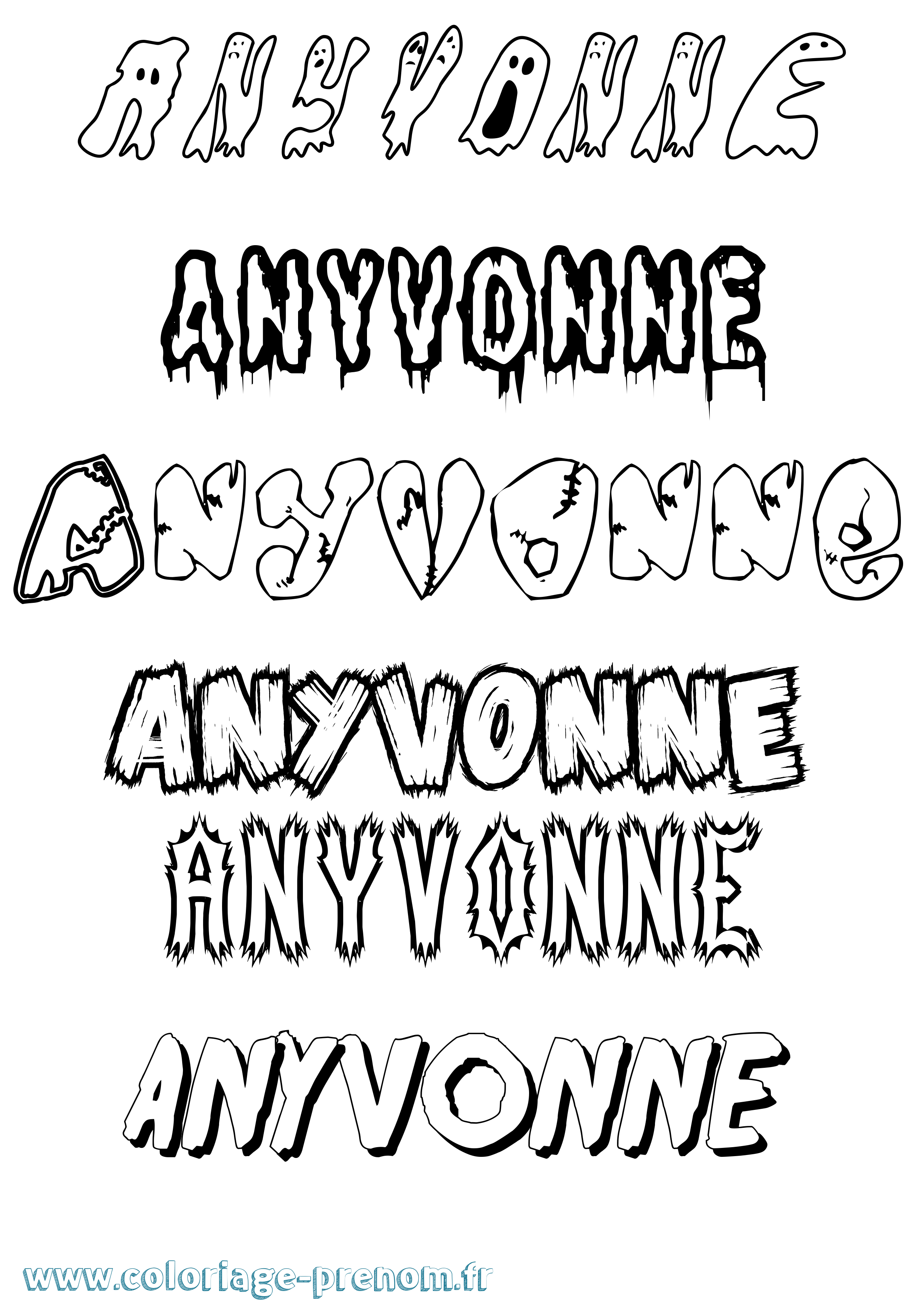 Coloriage Anyvonne Frisson Coloriage prénom Anyvonne Frisson