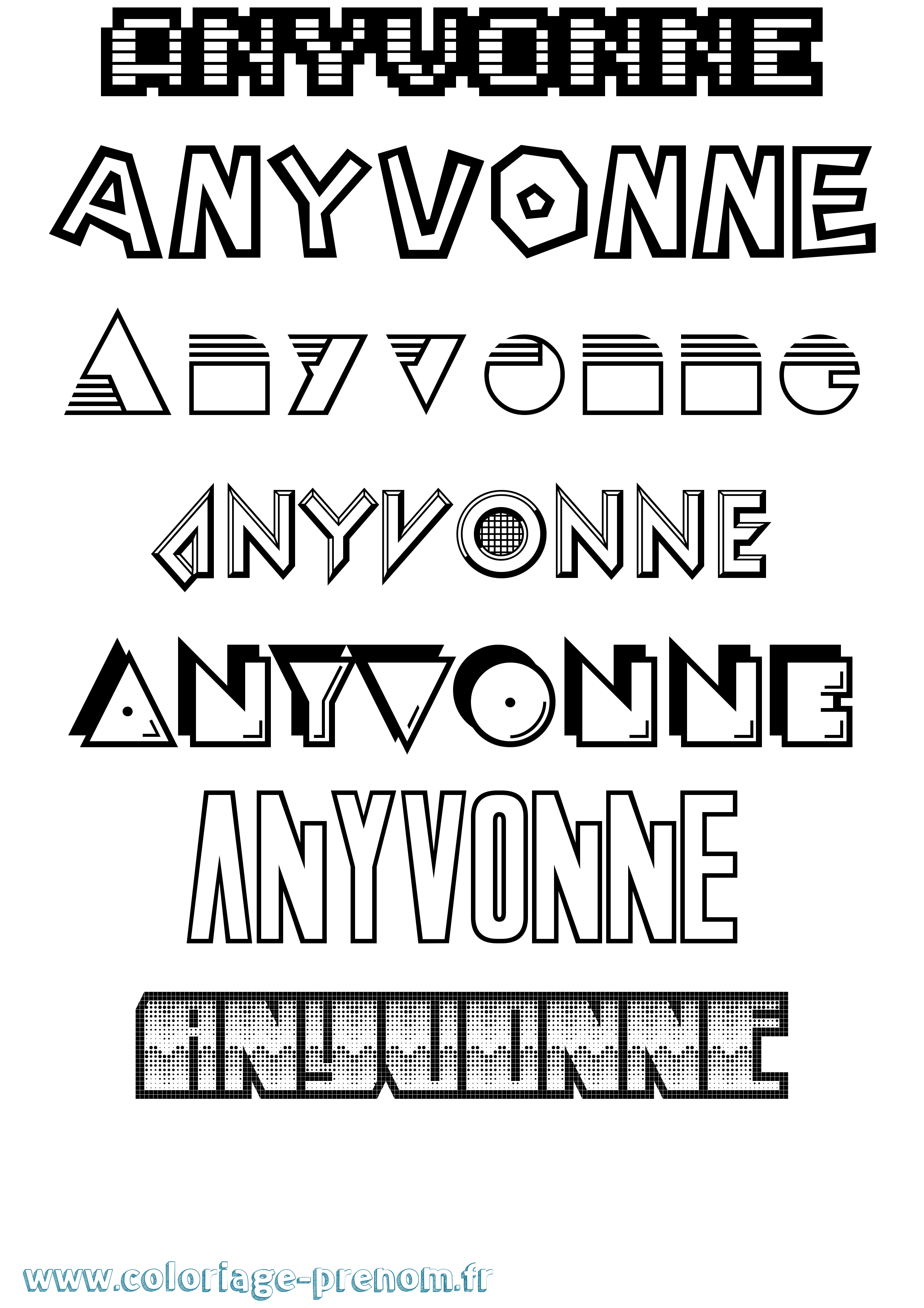 Coloriage Anyvonne Jeux Vidéos Coloriage prénom Anyvonne Jeux Vidéos