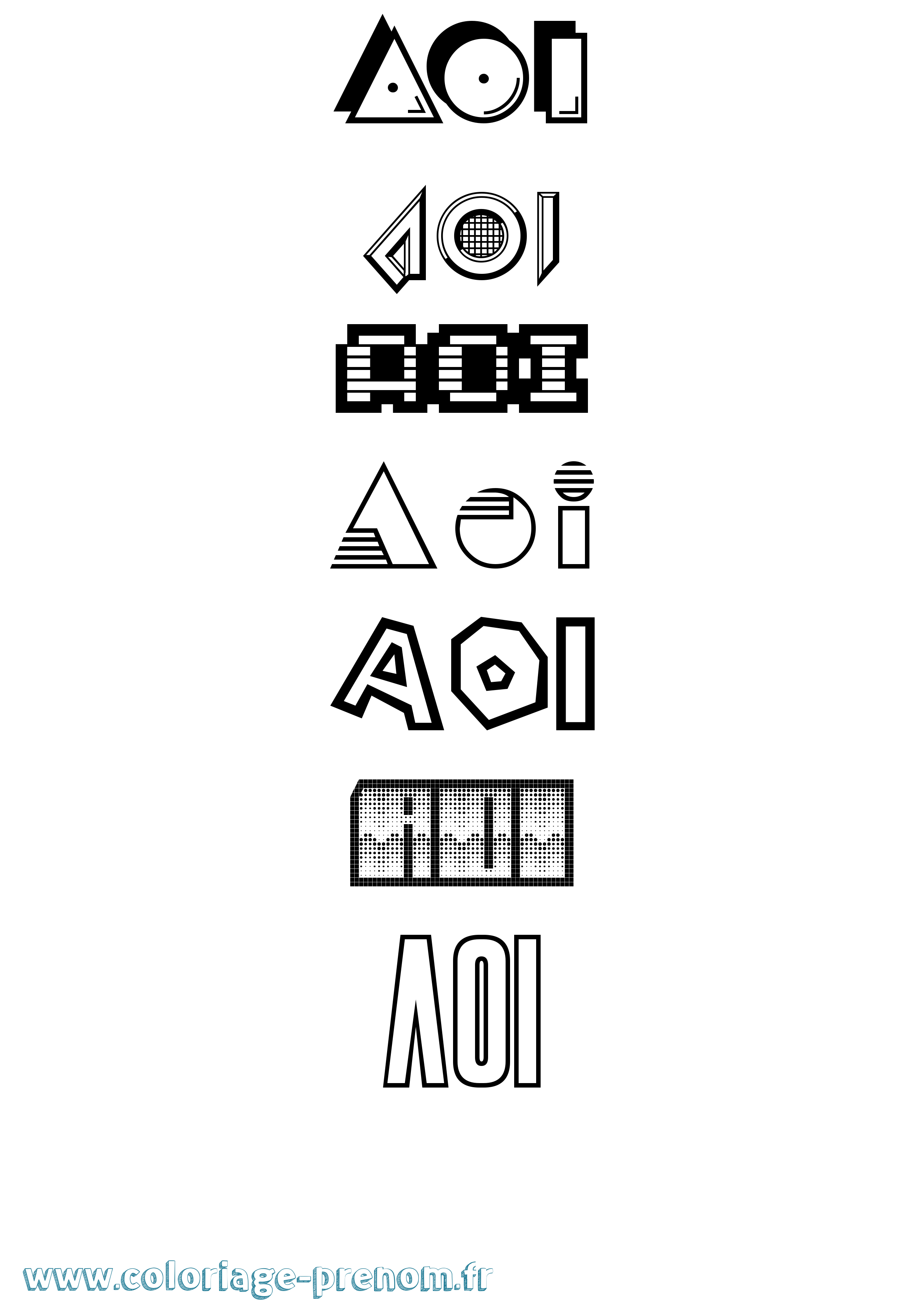 Coloriage Aoi Jeux Vidéos Coloriage prénom Aoi Jeux Vidéos