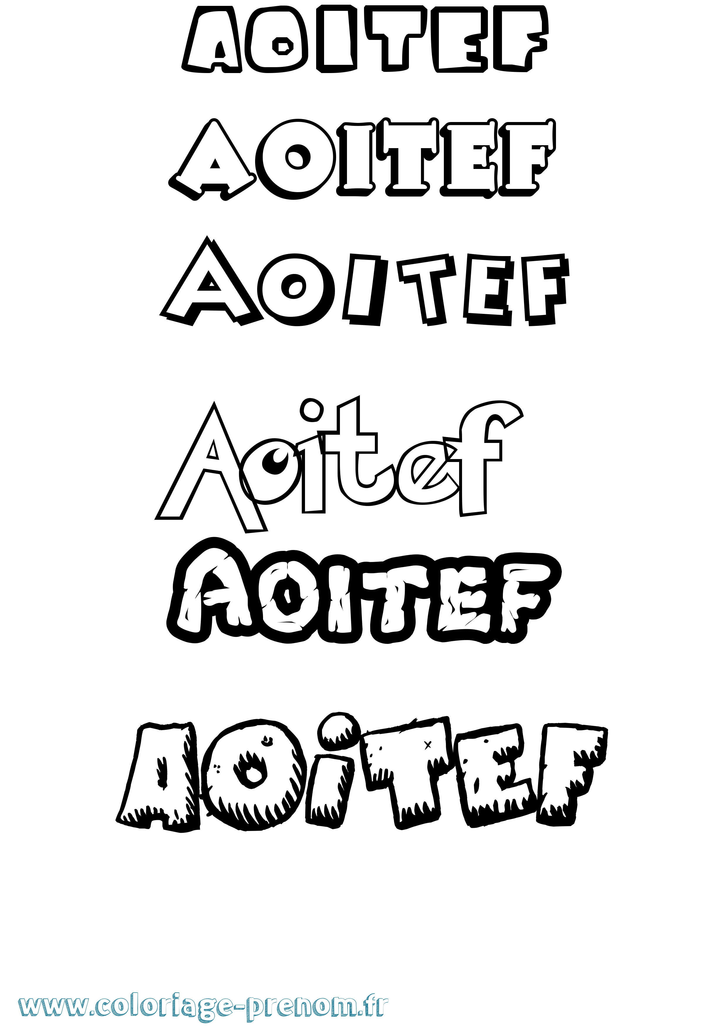Coloriage Aoitef Dessin Animé Coloriage prénom Aoitef Dessin Animé