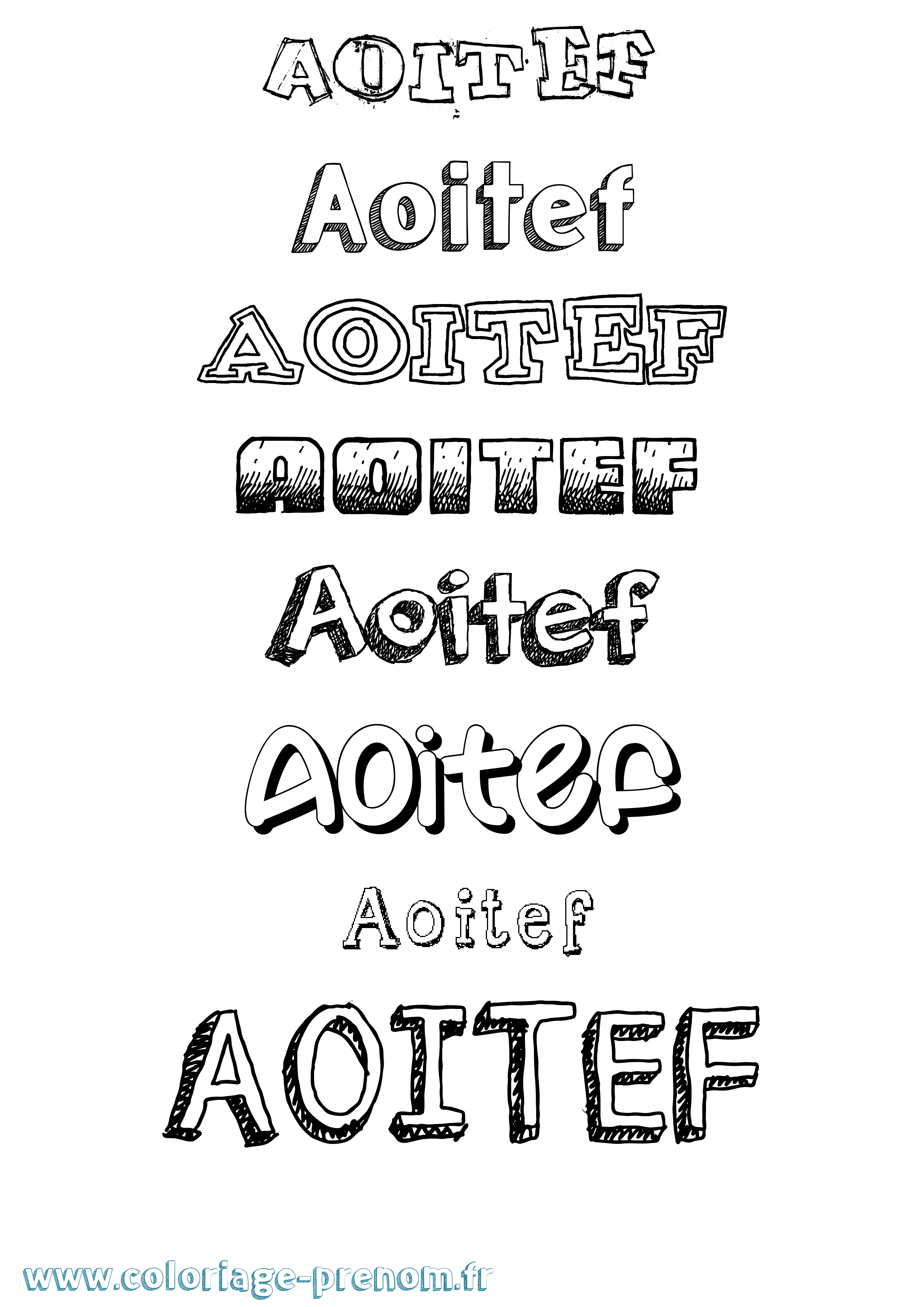 Coloriage Aoitef Dessiné Coloriage prénom Aoitef Dessiné