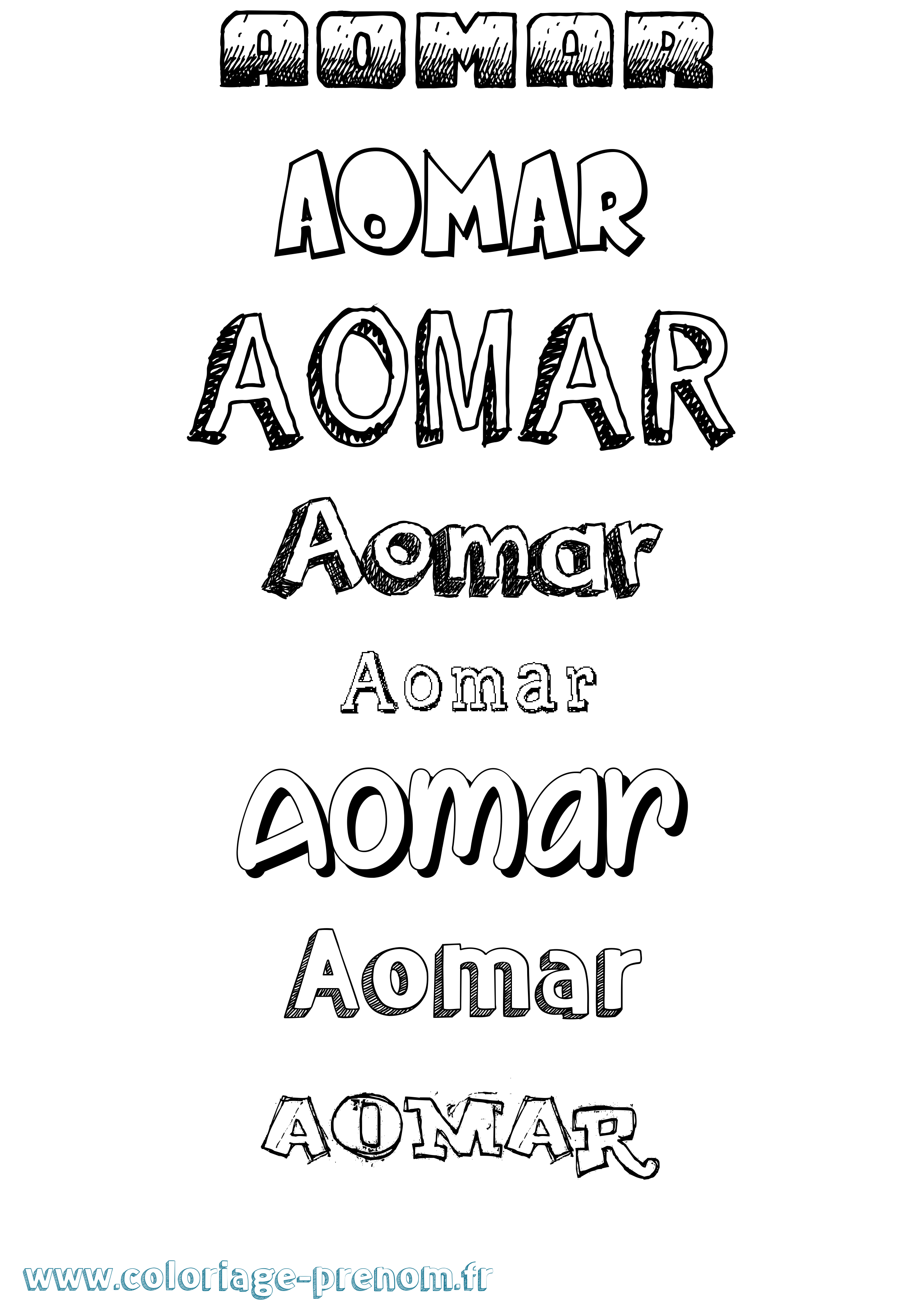 Coloriage Aomar Dessiné Coloriage prénom Aomar Dessiné