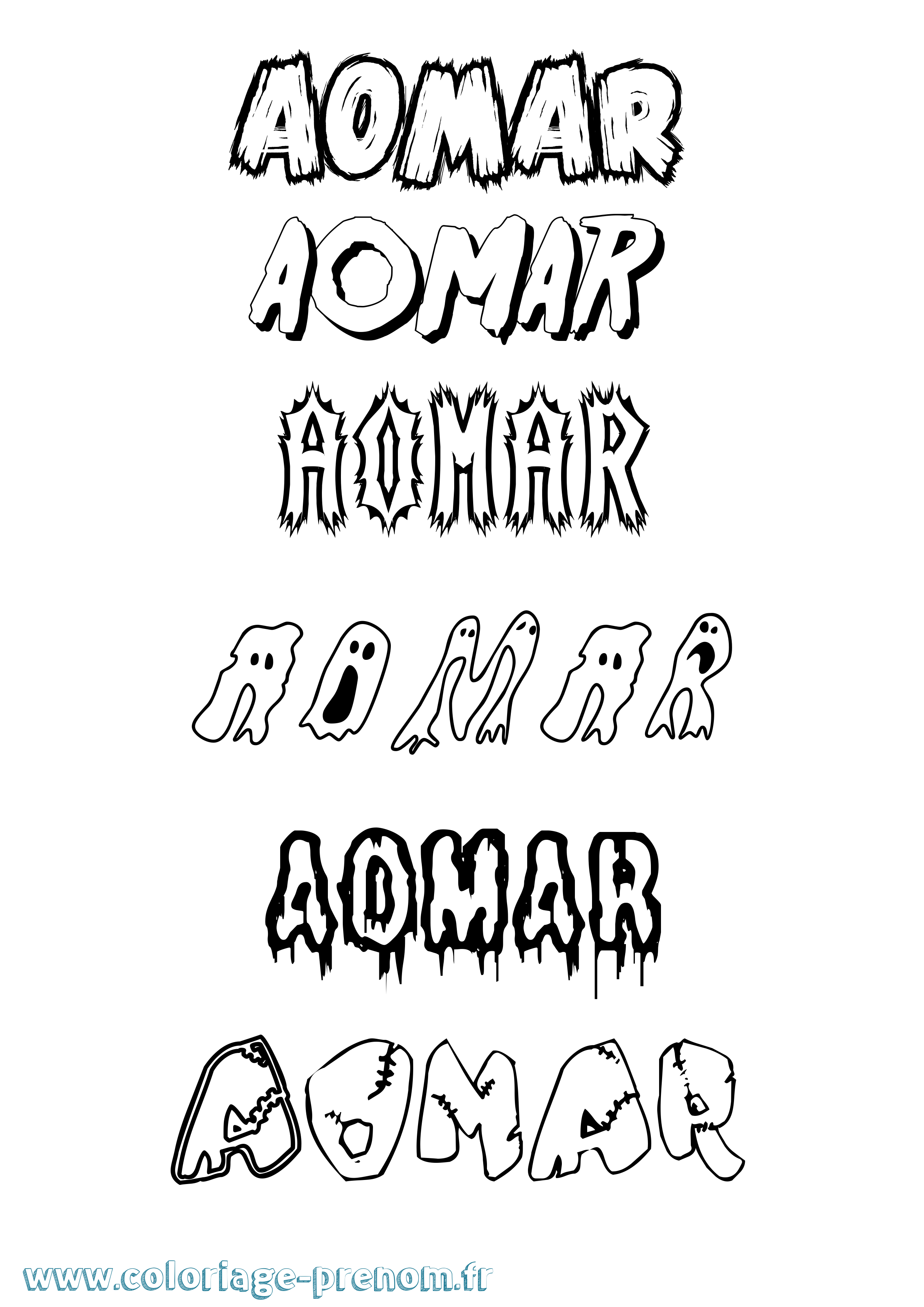 Coloriage Aomar Frisson Coloriage prénom Aomar Frisson