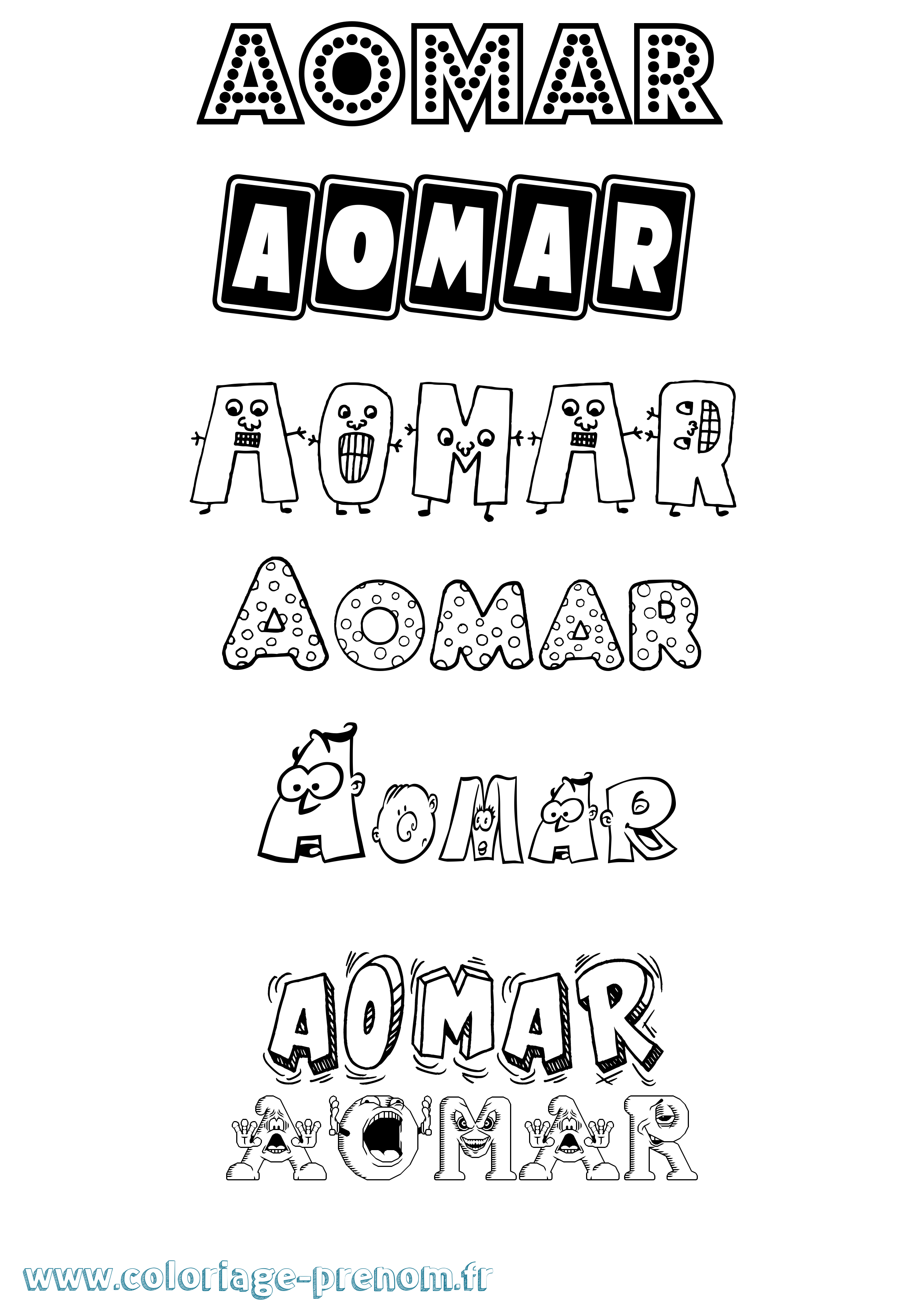 Coloriage Aomar Fun Coloriage prénom Aomar Fun