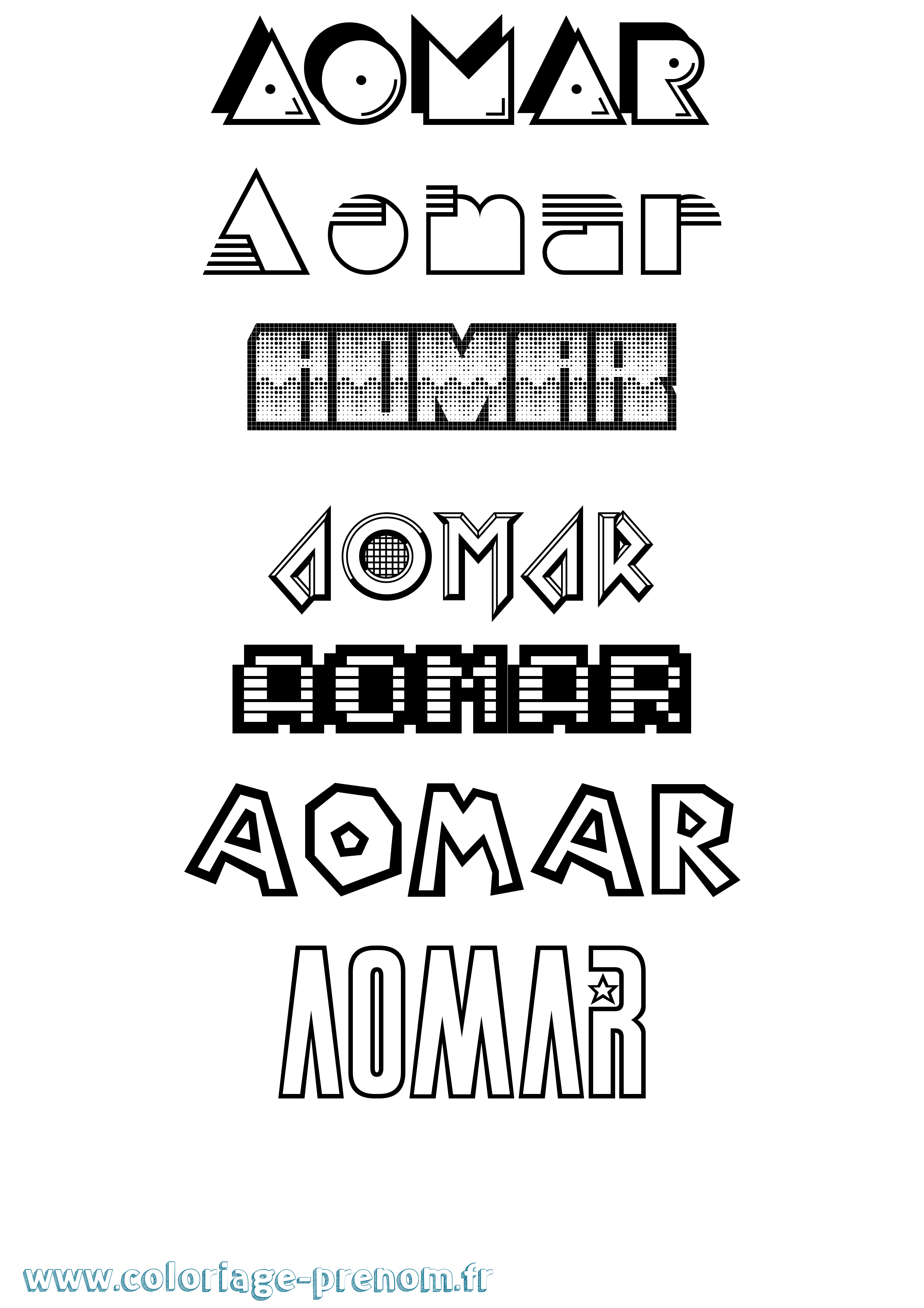 Coloriage Aomar Jeux Vidéos Coloriage prénom Aomar Jeux Vidéos