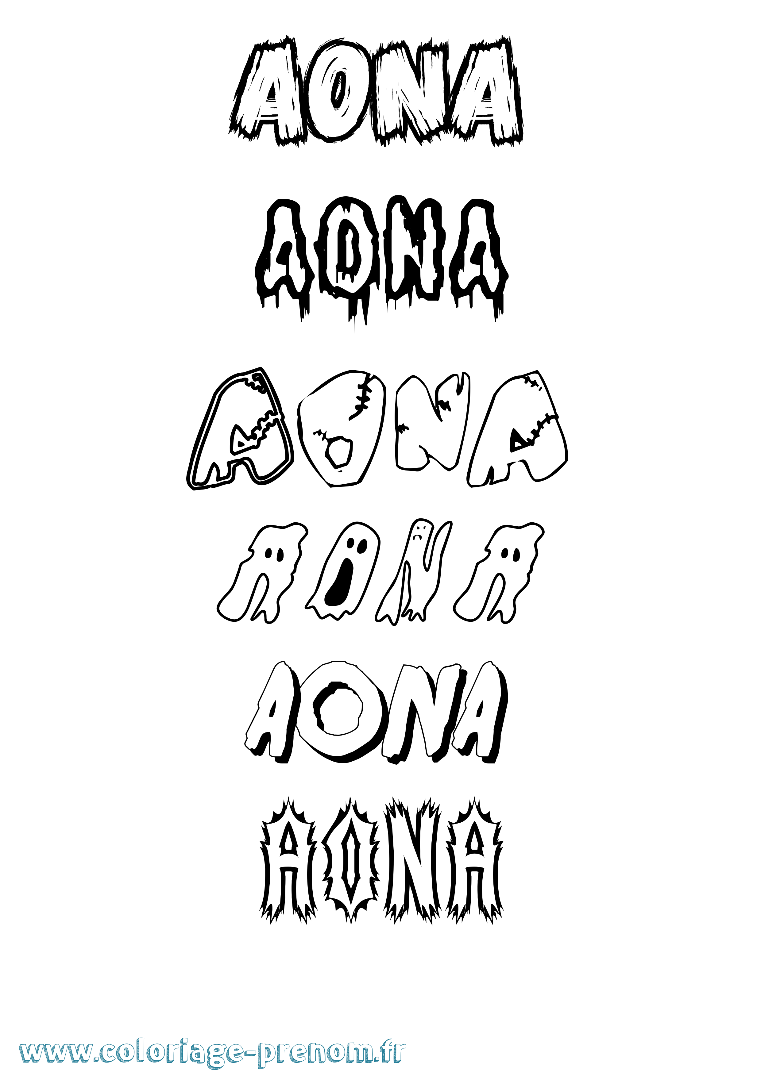Coloriage Aona Frisson Coloriage prénom Aona Frisson