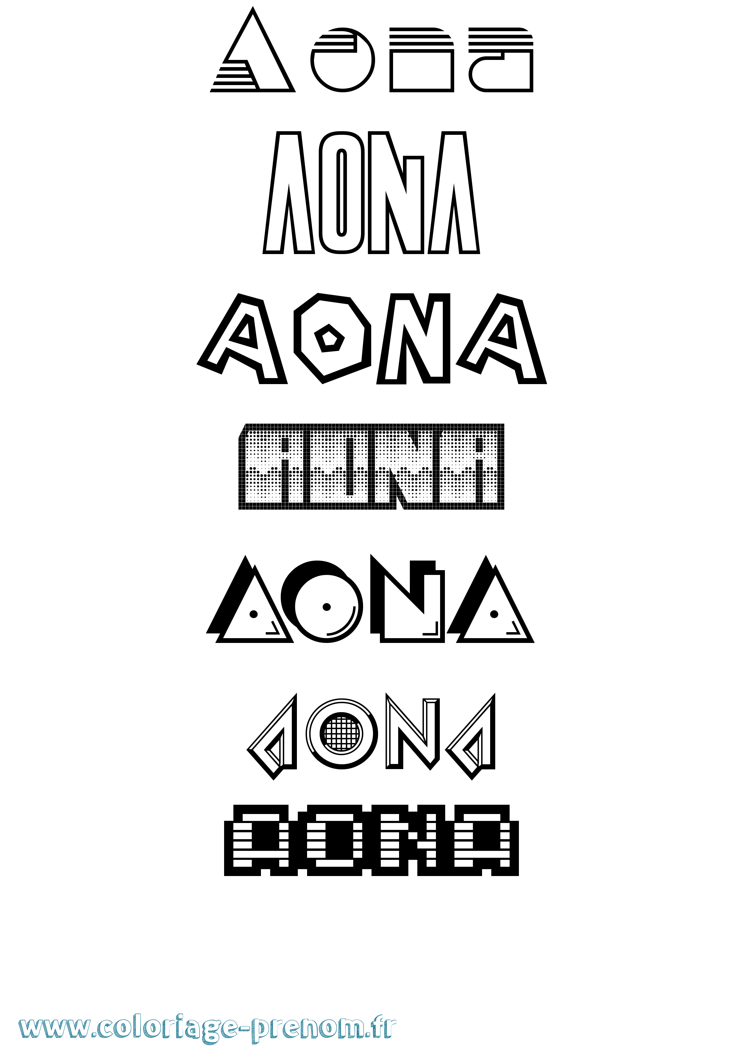 Coloriage Aona Jeux Vidéos Coloriage prénom Aona Jeux Vidéos
