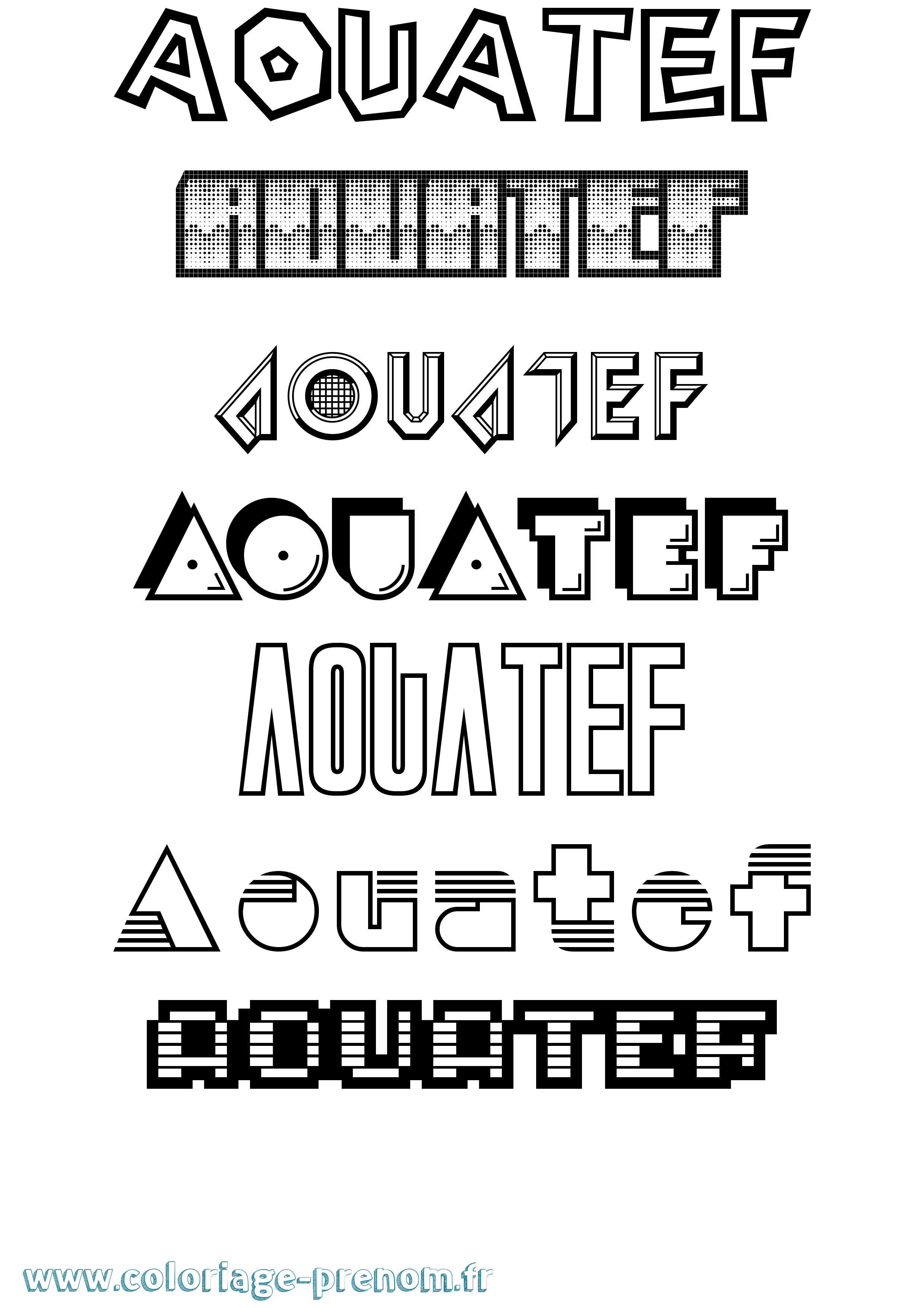 Coloriage Aouatef Jeux Vidéos Coloriage prénom Aouatef Jeux Vidéos