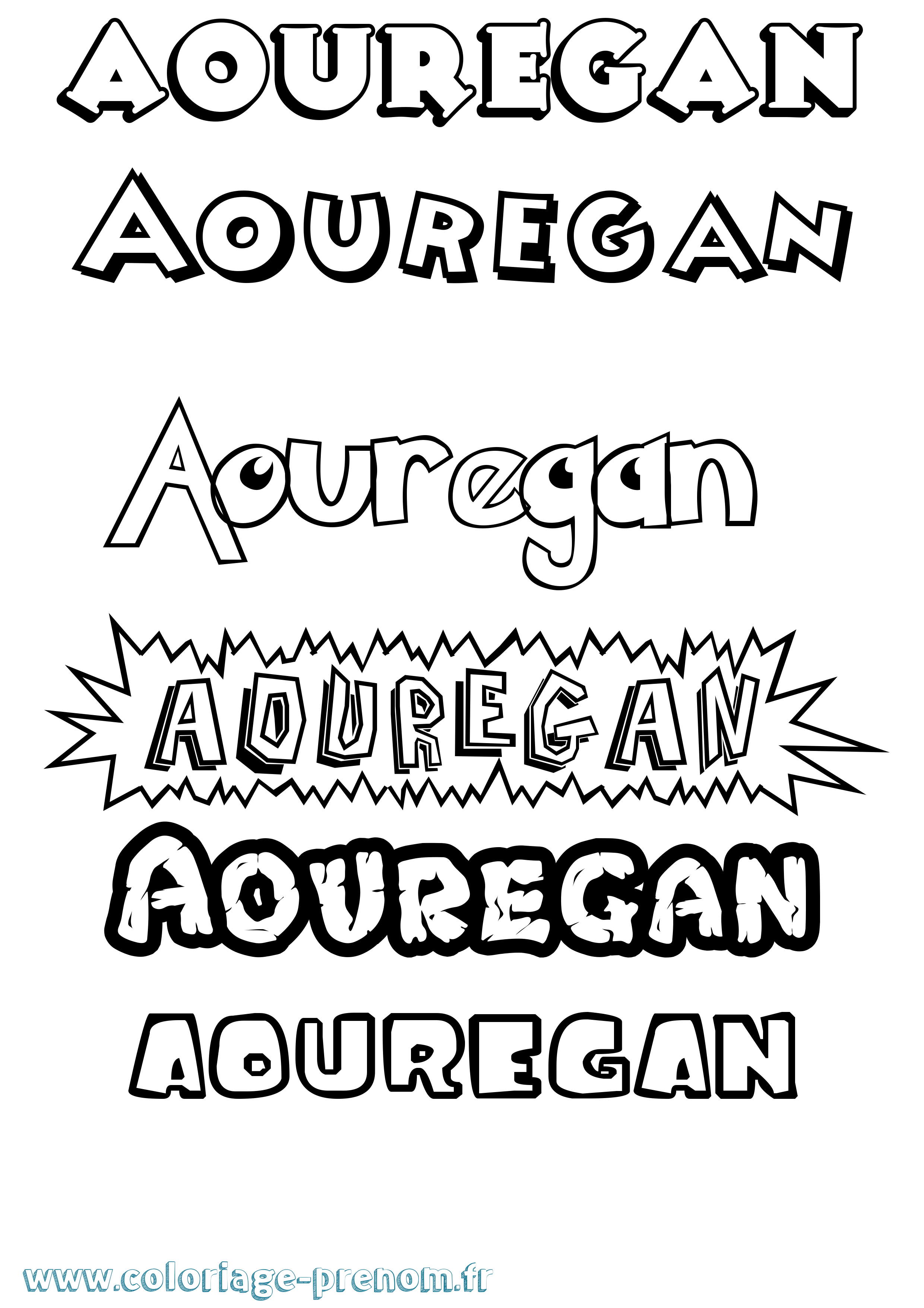 Coloriage Aouregan Dessin Animé Coloriage prénom Aouregan Dessin Animé