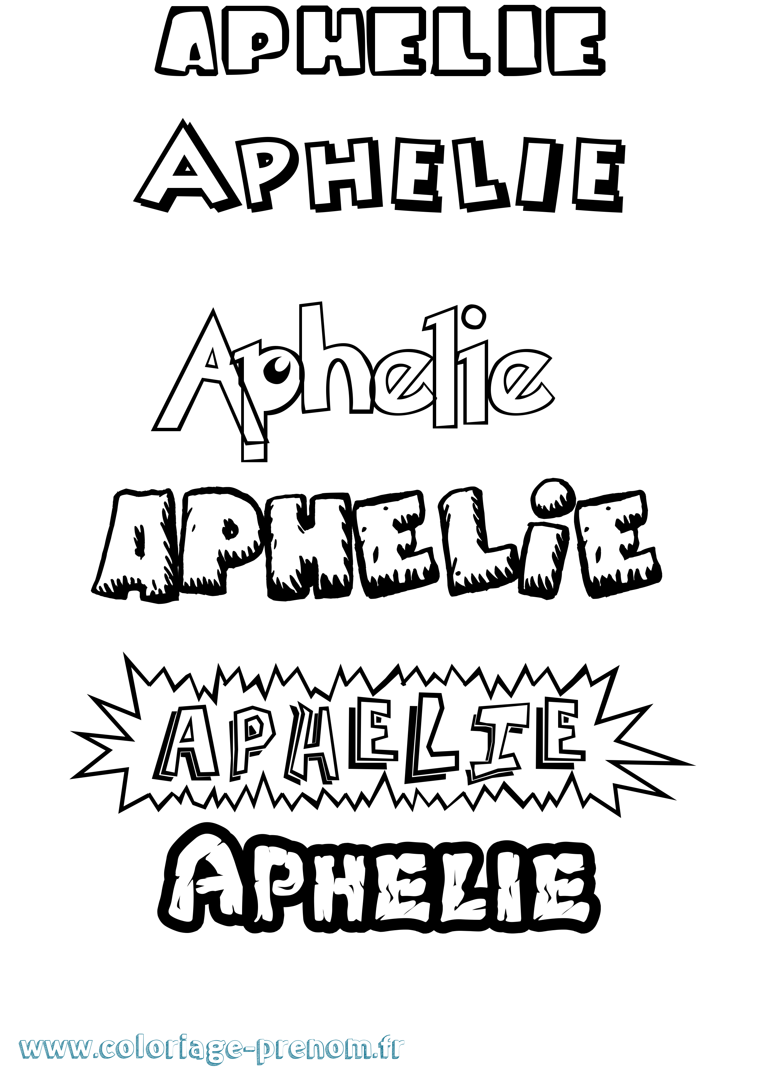 Coloriage Aphelie Dessin Animé Coloriage prénom Aphelie Dessin Animé