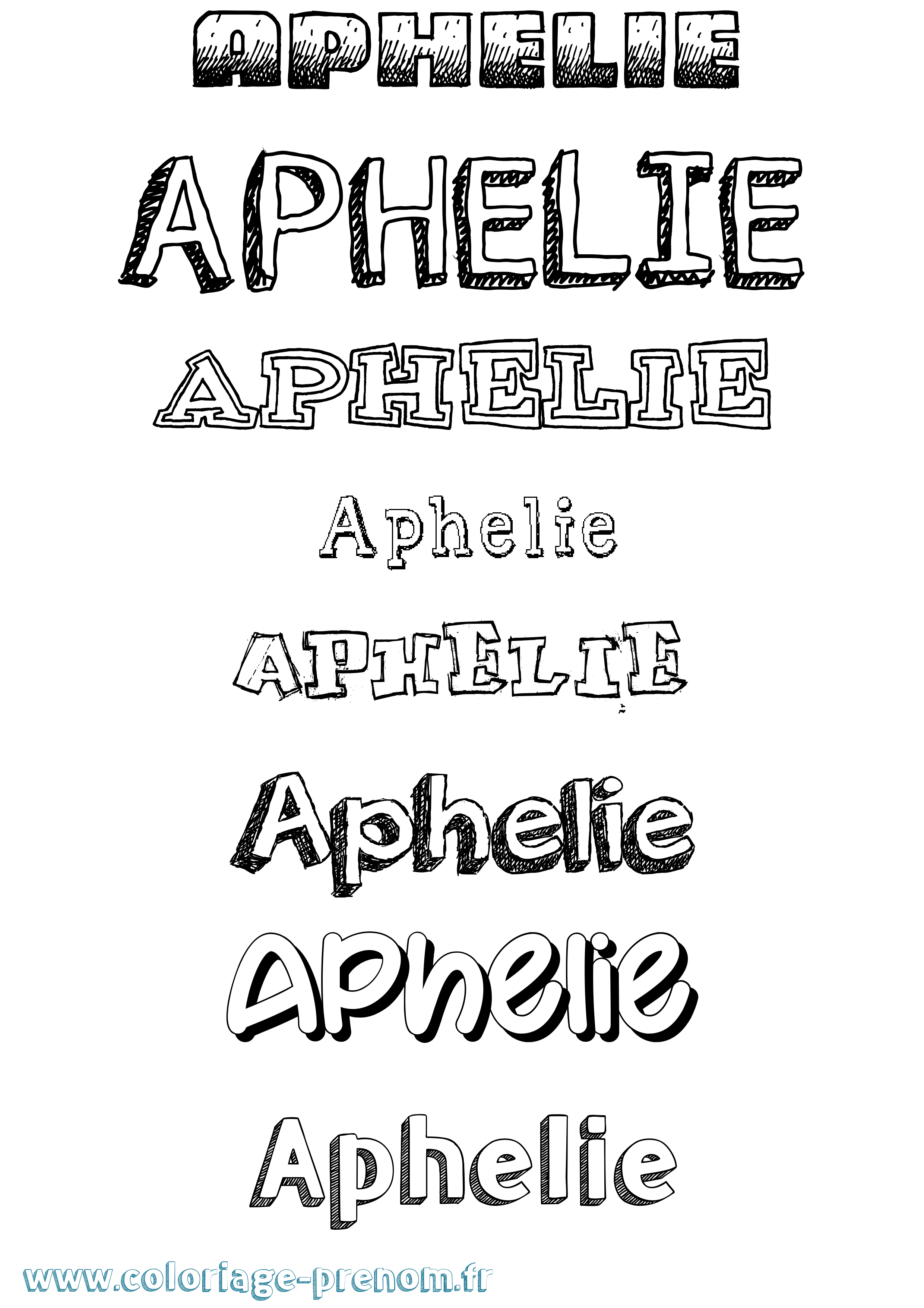 Coloriage Aphelie Dessiné Coloriage prénom Aphelie Dessiné