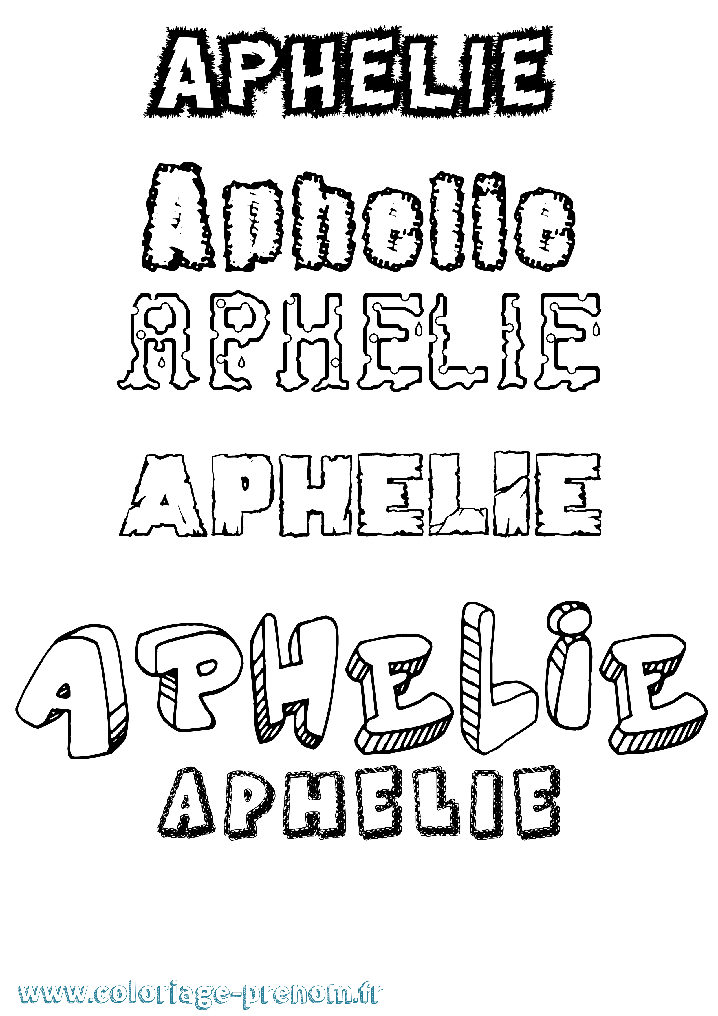 Coloriage Aphelie Destructuré Coloriage prénom Aphelie Destructuré