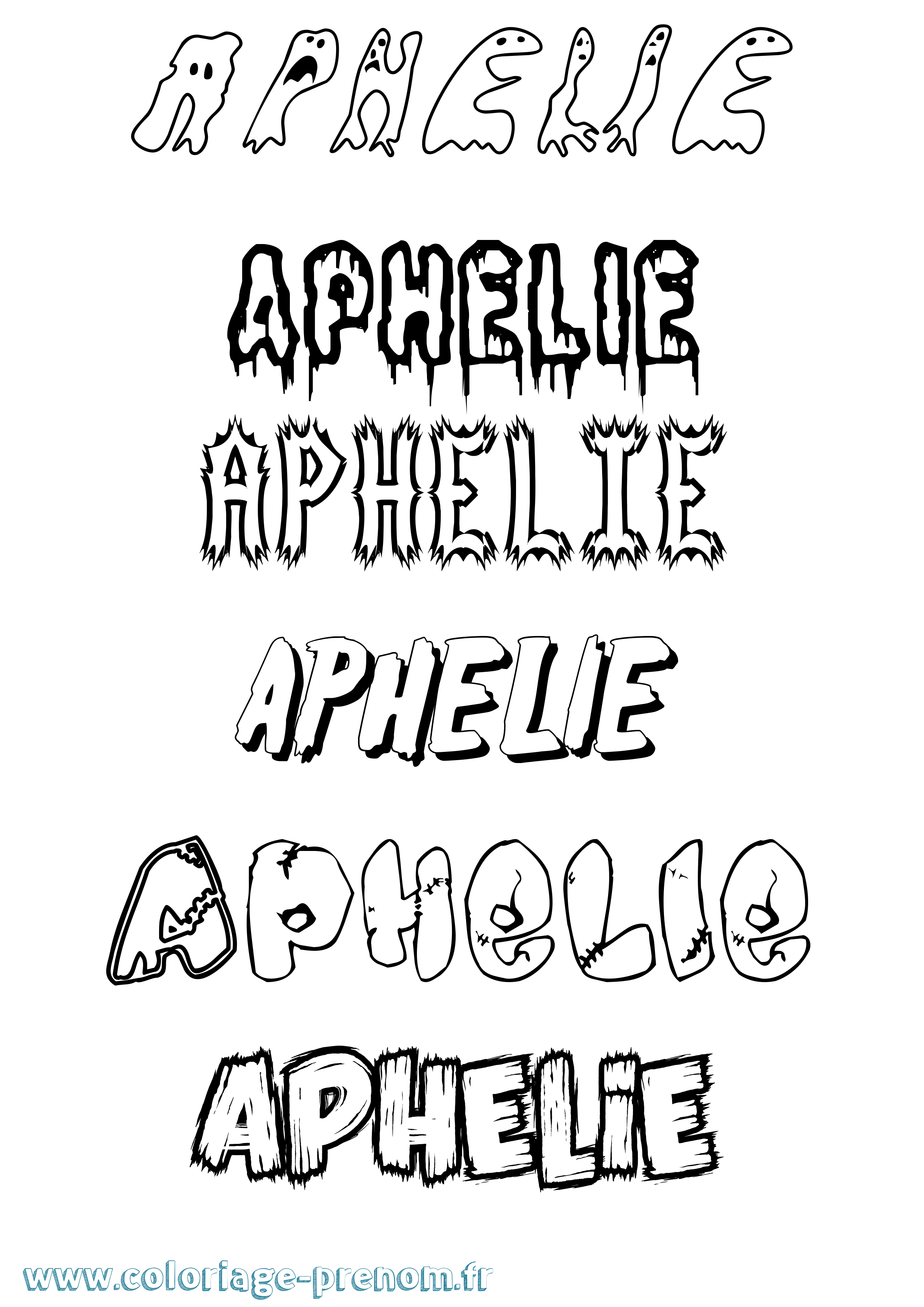 Coloriage Aphelie Frisson Coloriage prénom Aphelie Frisson
