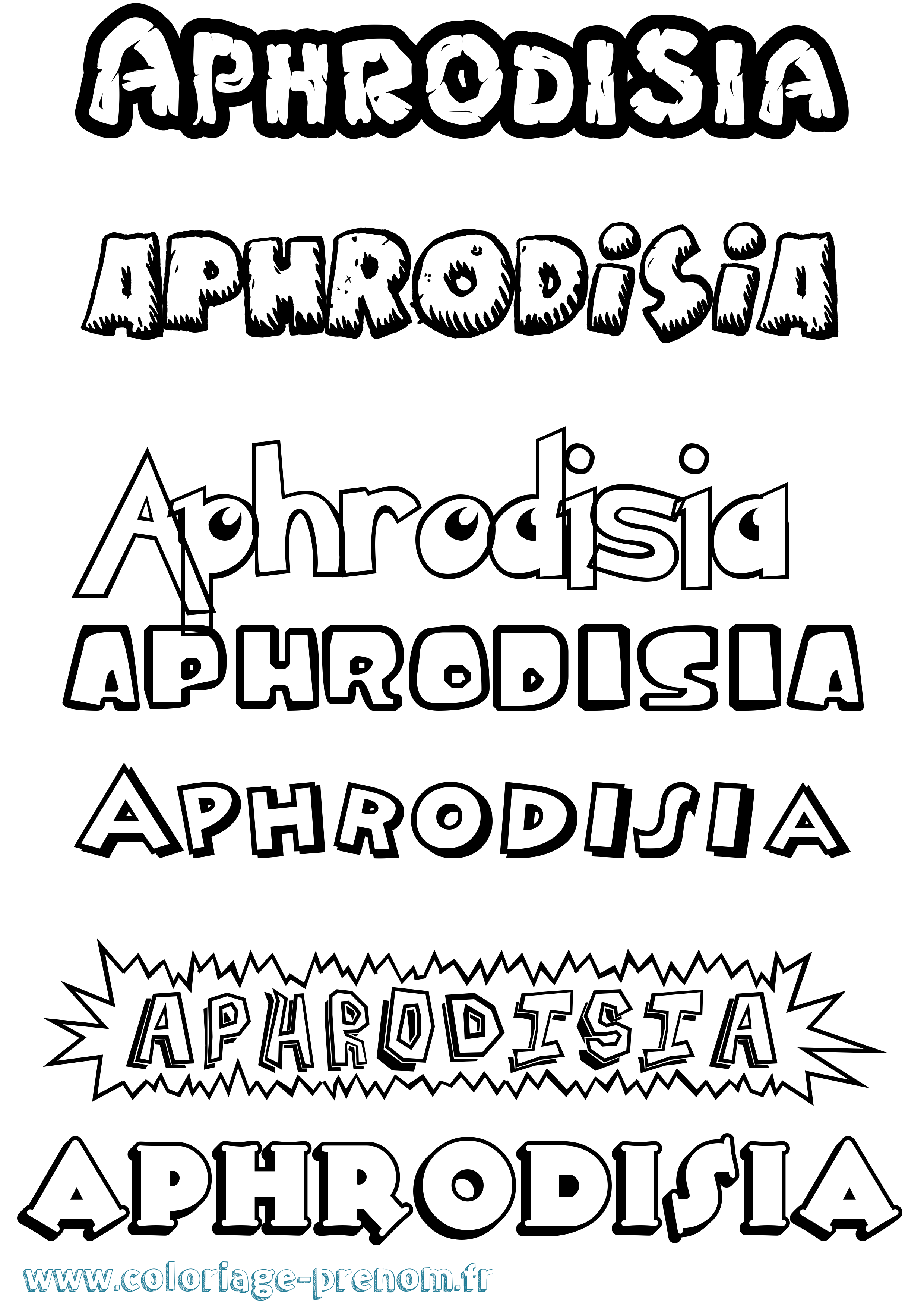 Coloriage Aphrodisia Dessin Animé Coloriage prénom Aphrodisia Dessin Animé