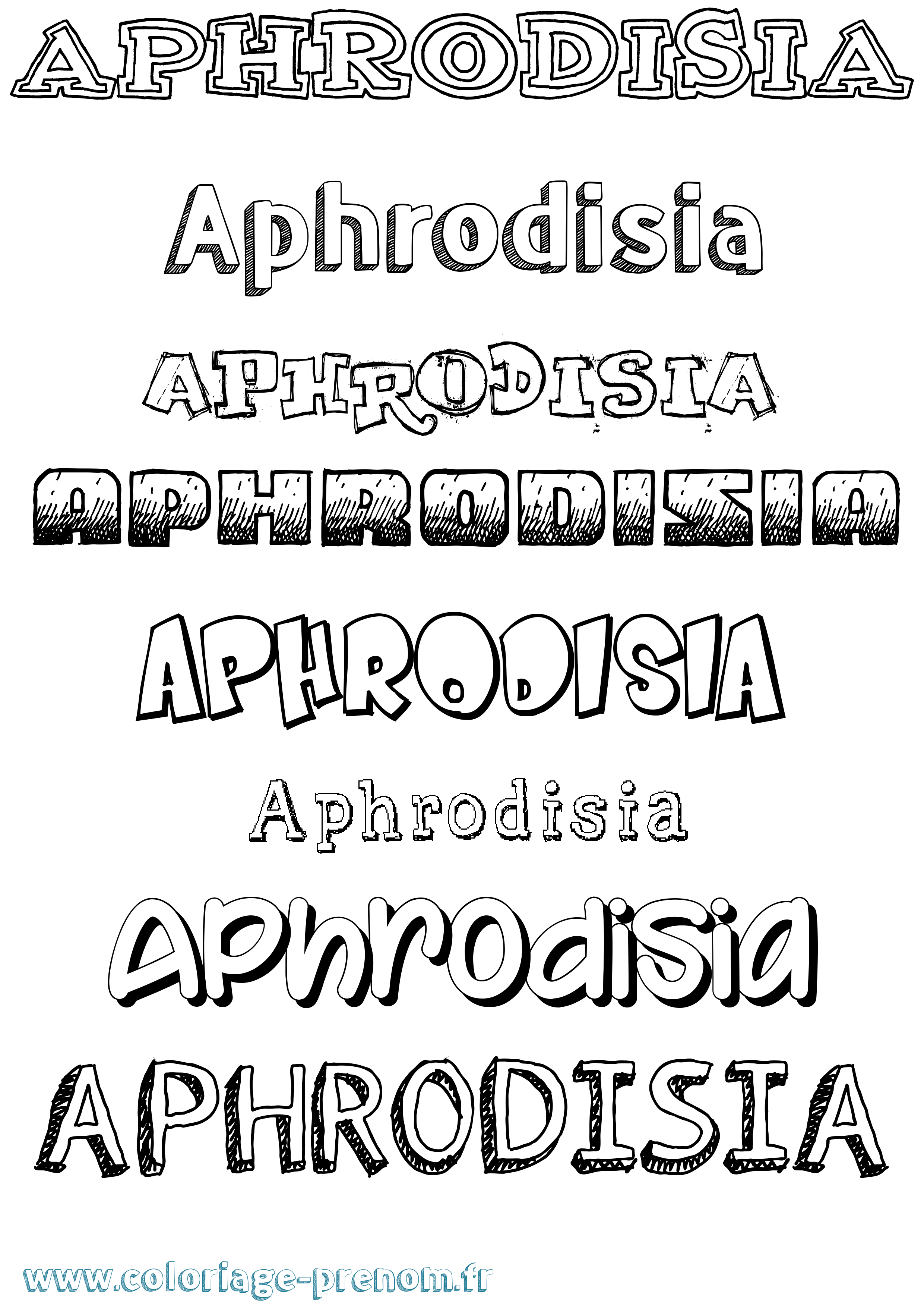 Coloriage Aphrodisia Dessiné Coloriage prénom Aphrodisia Dessiné