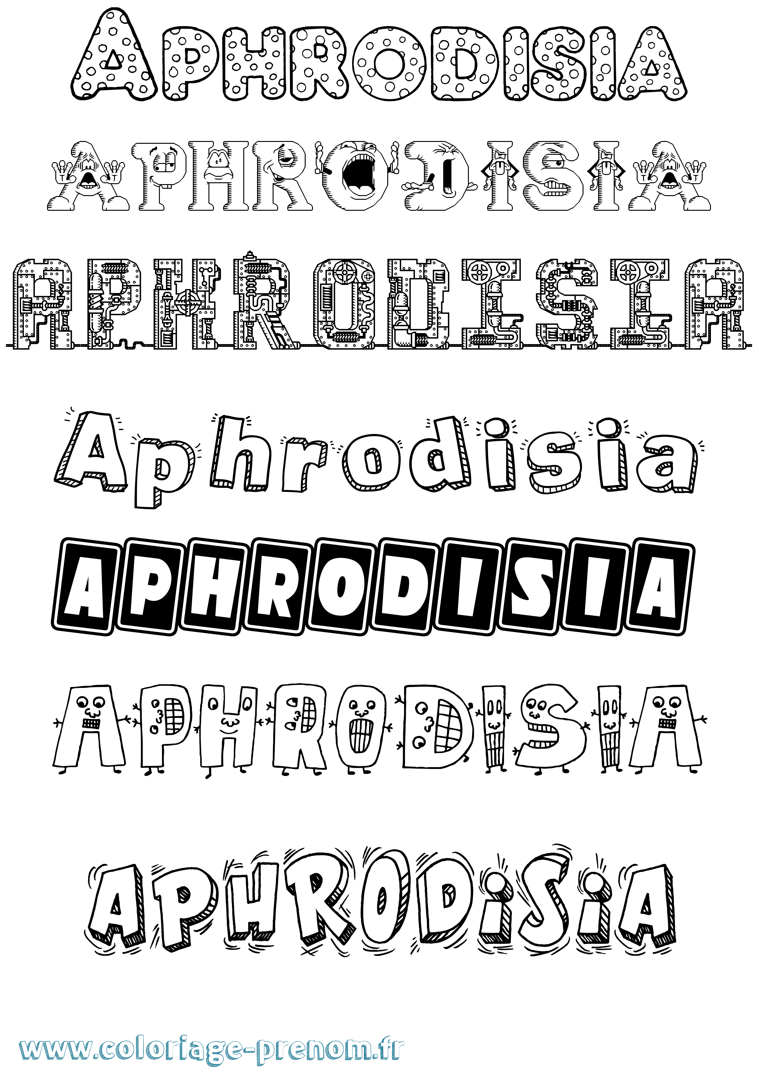 Coloriage Aphrodisia Fun Coloriage prénom Aphrodisia Fun