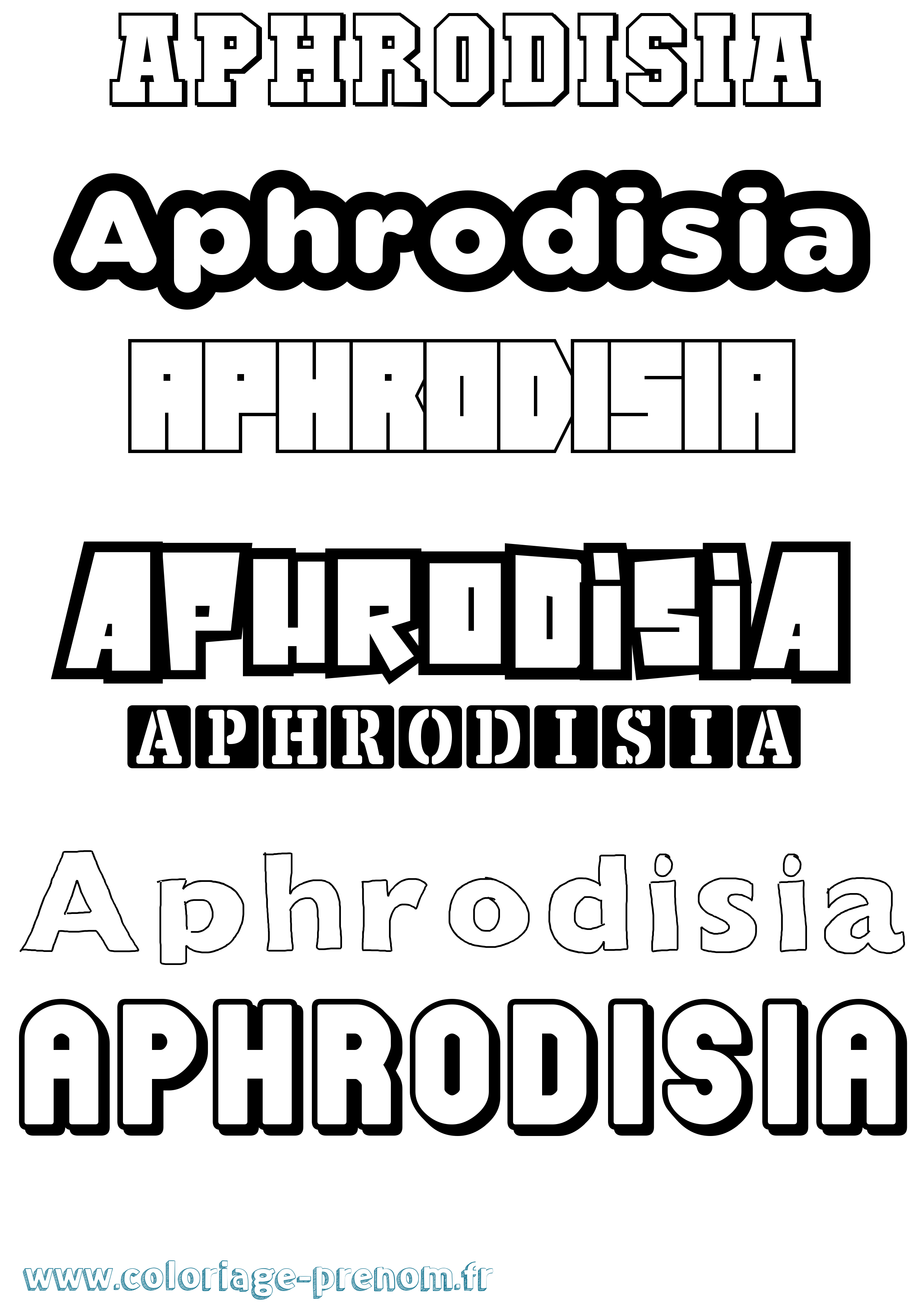 Coloriage Aphrodisia Simple Coloriage prénom Aphrodisia Simple