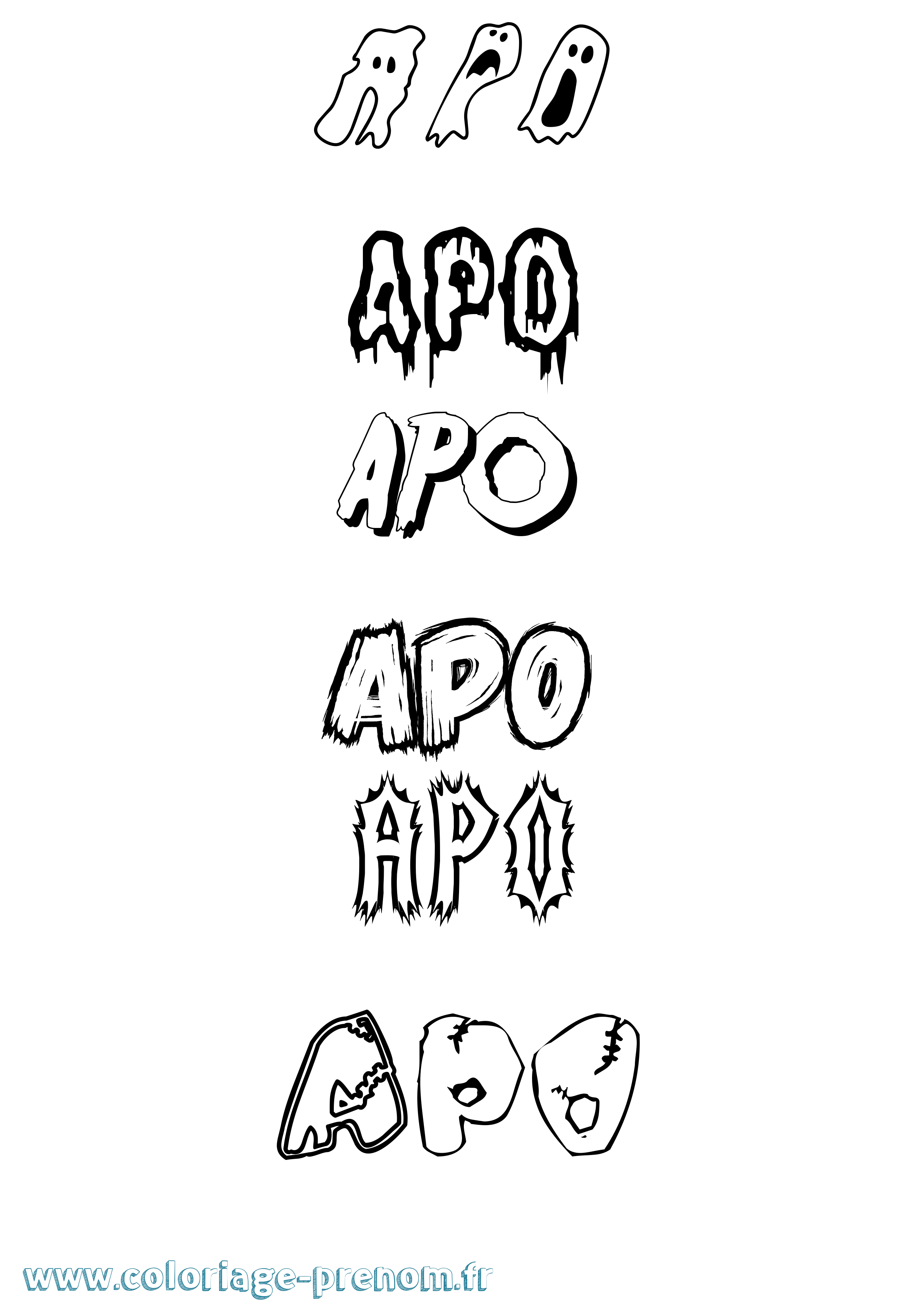 Coloriage Apo Frisson Coloriage prénom Apo Frisson
