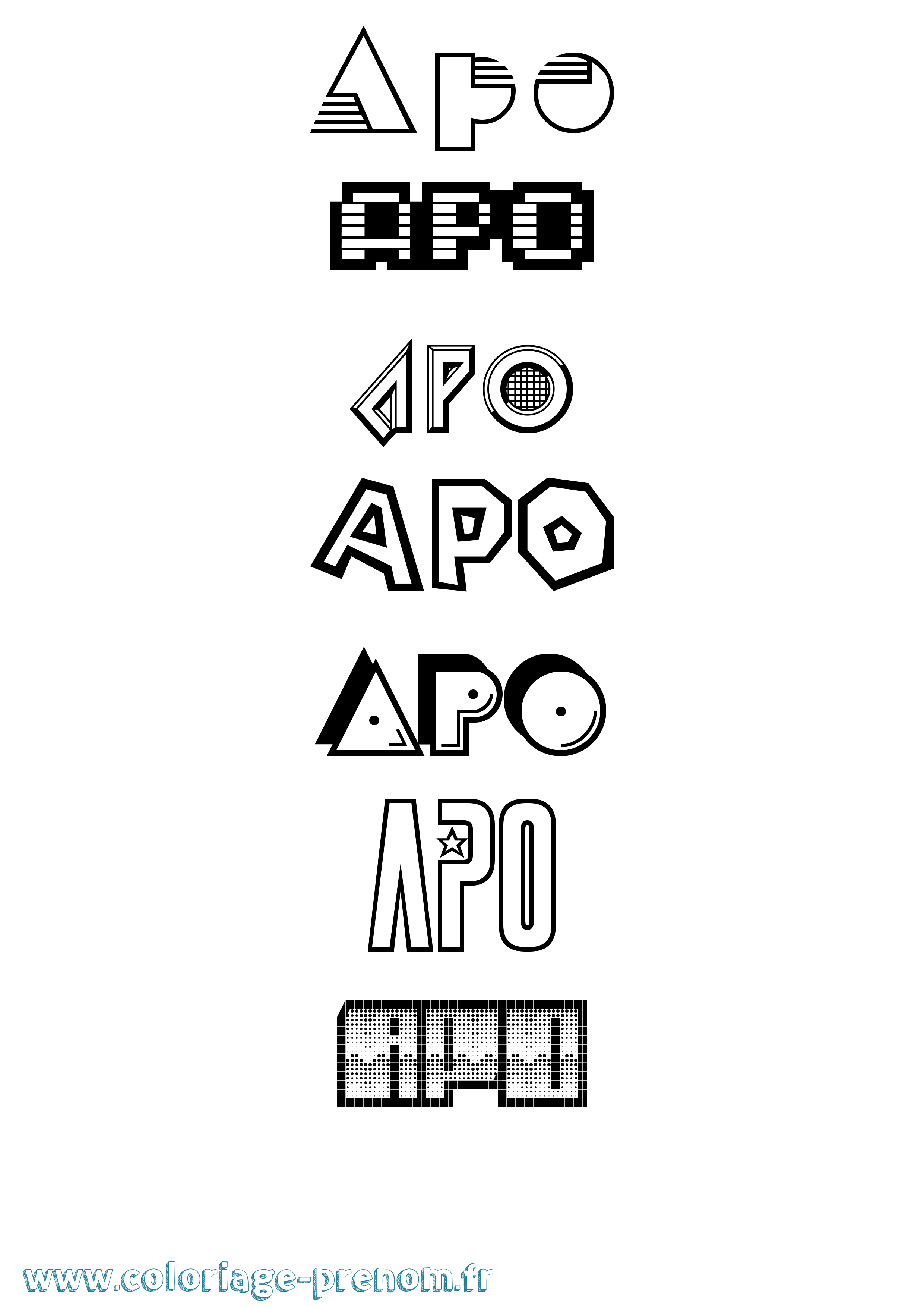 Coloriage Apo Jeux Vidéos Coloriage prénom Apo Jeux Vidéos