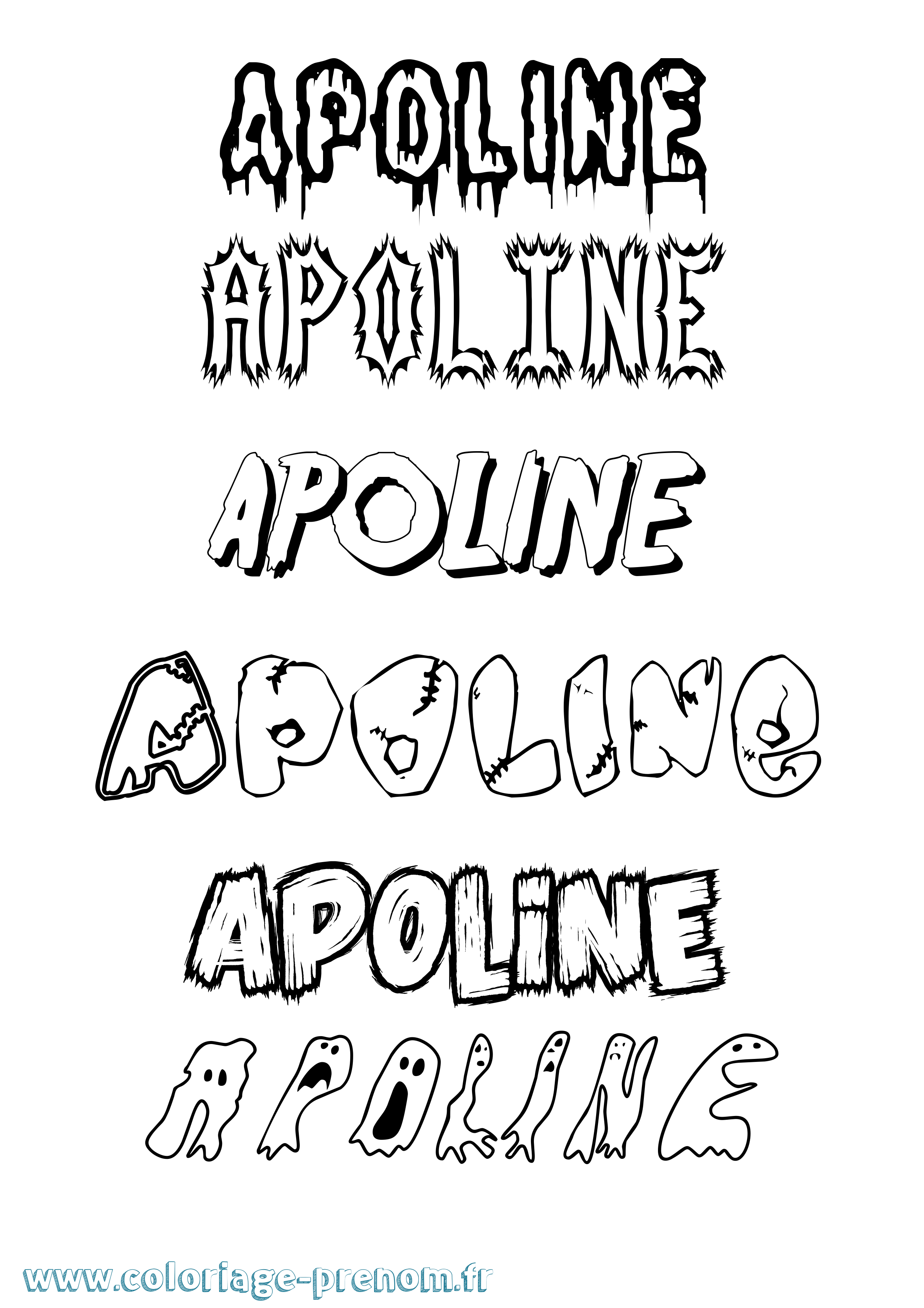 Coloriage Apoline Frisson Coloriage prénom Apoline Frisson