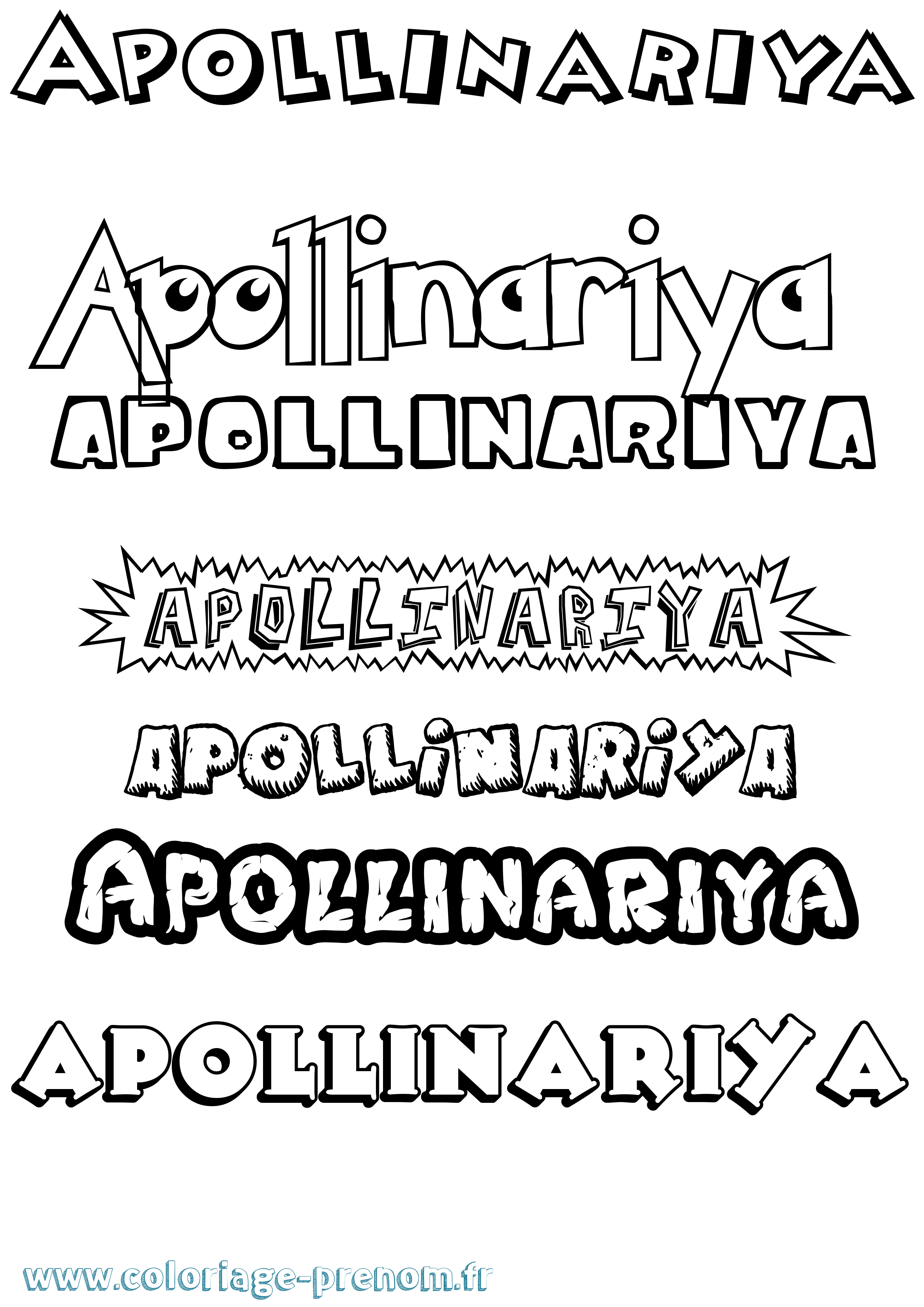 Coloriage Apollinariya Dessin Animé Coloriage prénom Apollinariya Dessin Animé