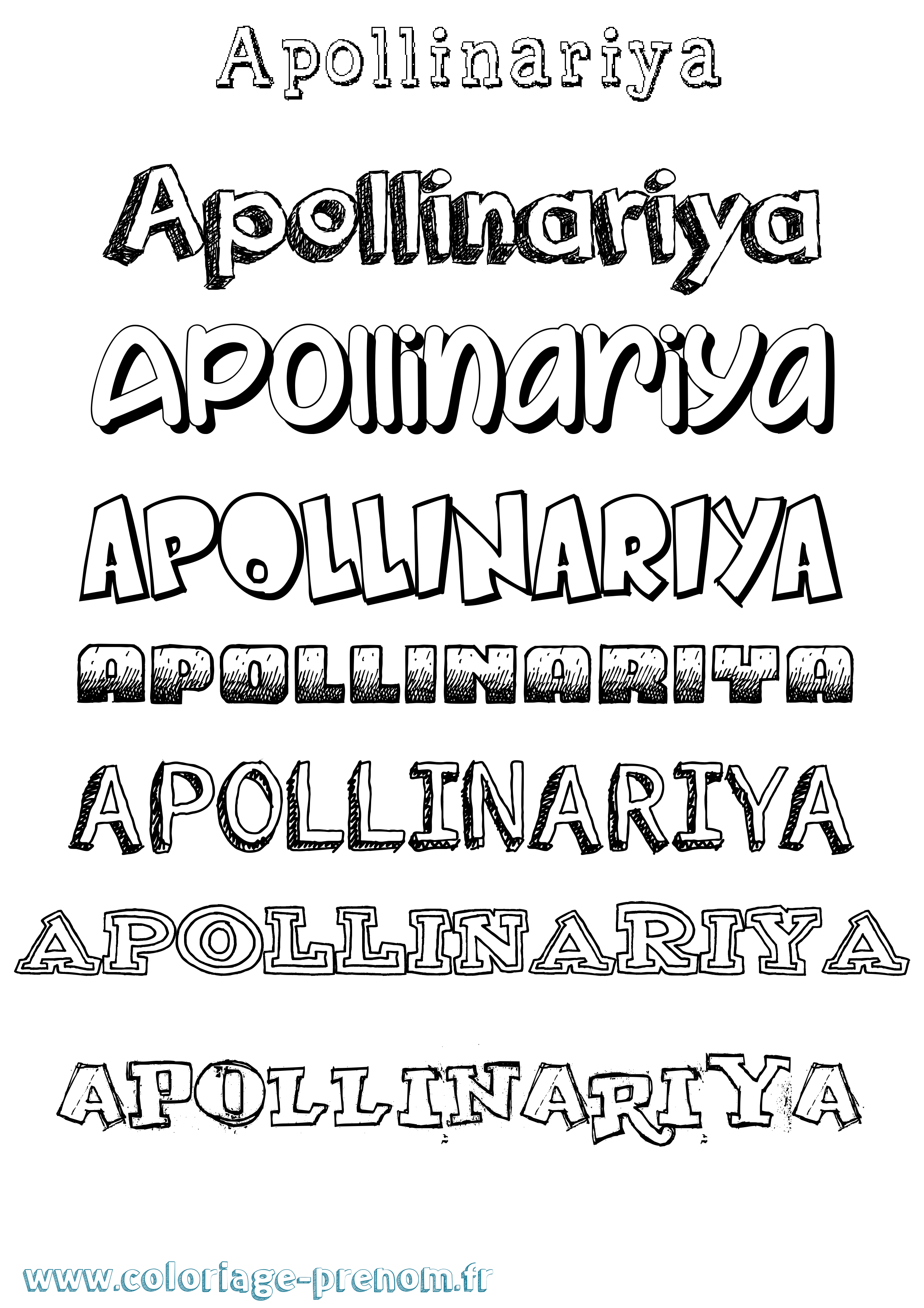 Coloriage Apollinariya Dessiné Coloriage prénom Apollinariya Dessiné