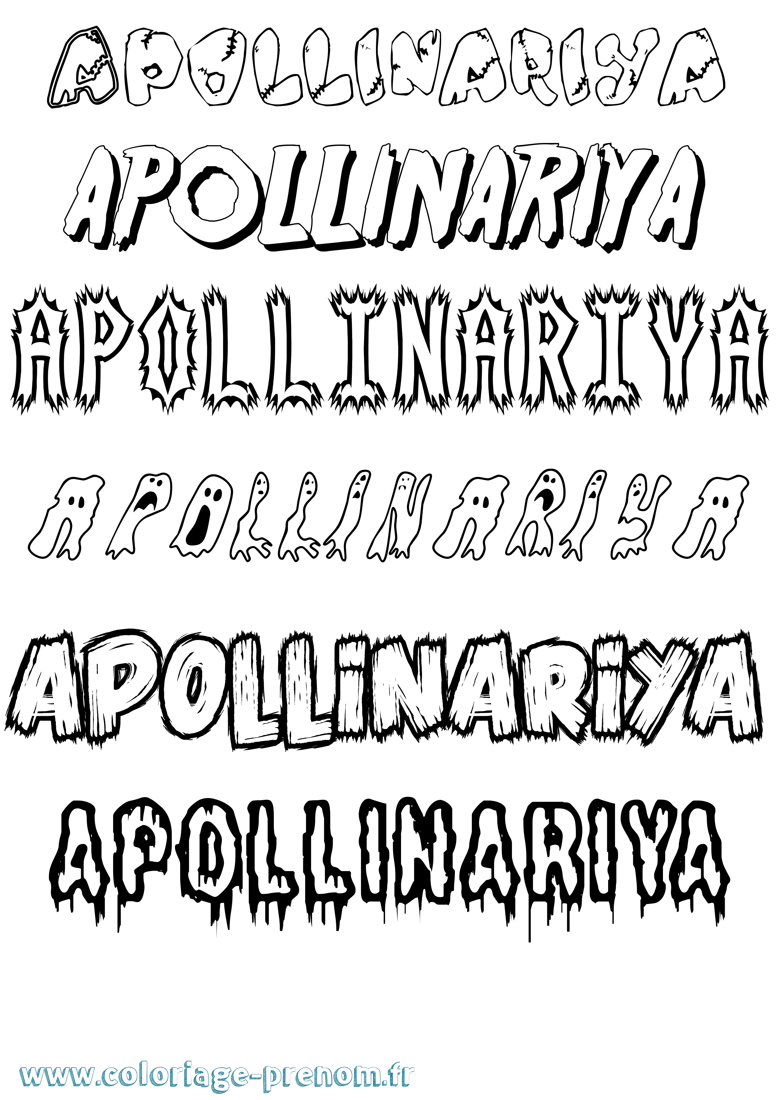 Coloriage Apollinariya Frisson Coloriage prénom Apollinariya Frisson