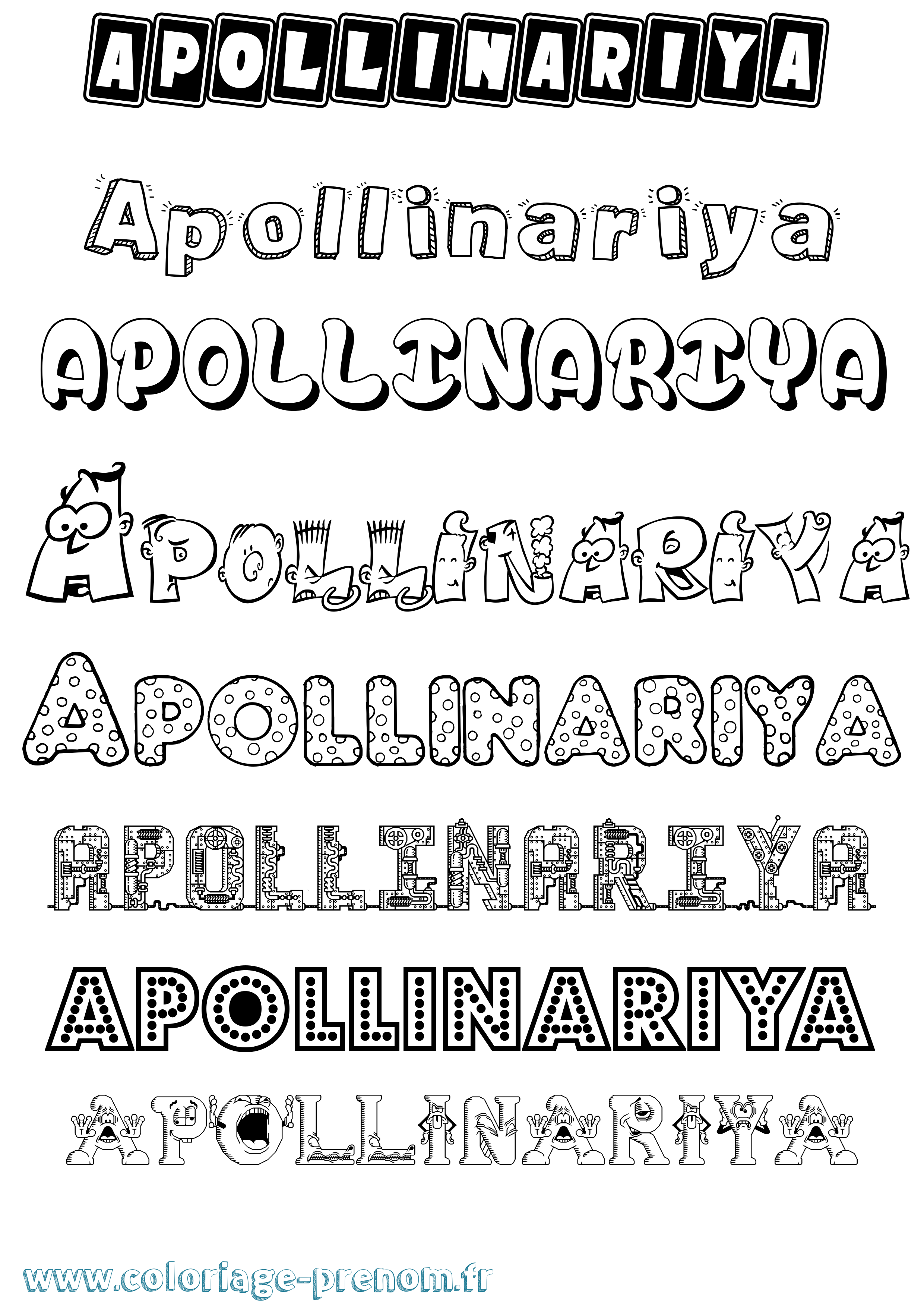Coloriage Apollinariya Fun Coloriage prénom Apollinariya Fun