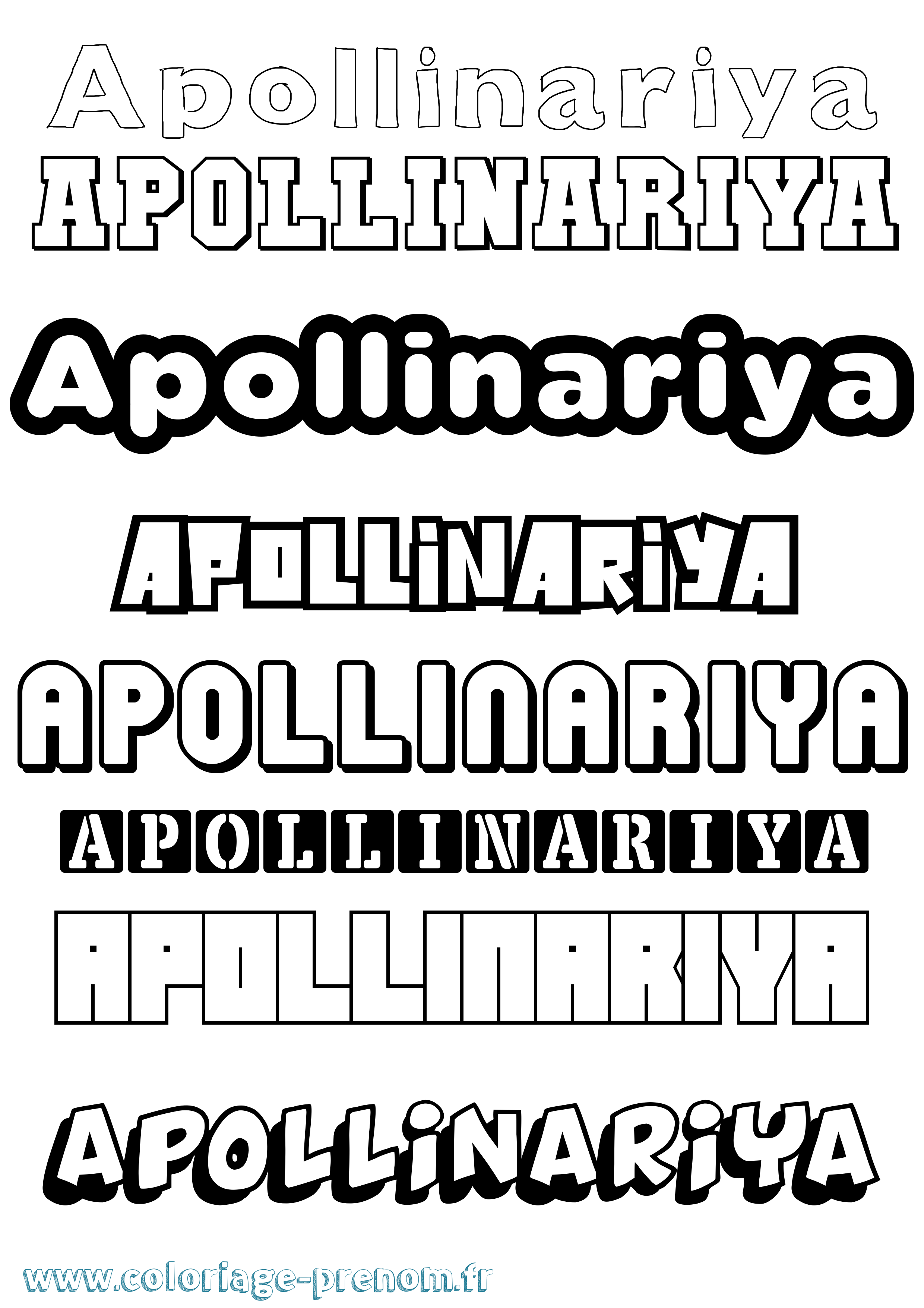 Coloriage Apollinariya Simple Coloriage prénom Apollinariya Simple