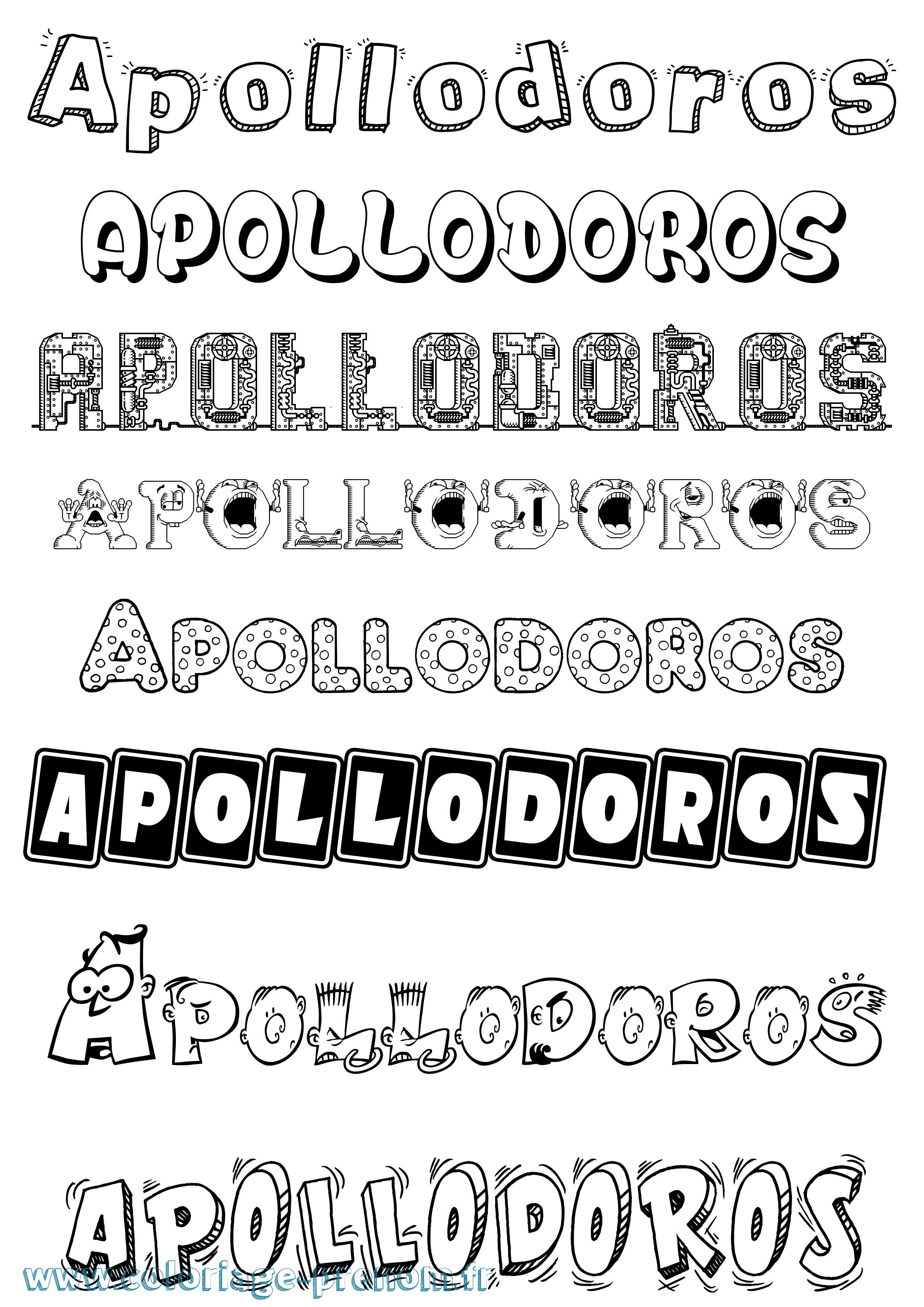 Coloriage Apollodoros Fun Coloriage prénom Apollodoros Fun