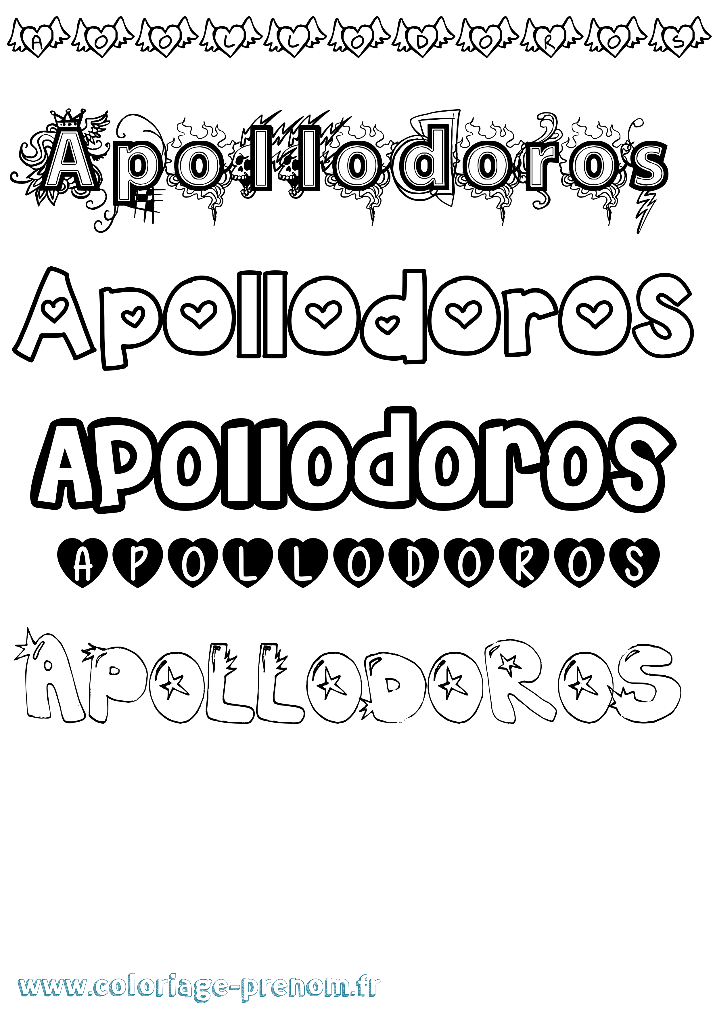 Coloriage Apollodoros Girly Coloriage prénom Apollodoros Girly
