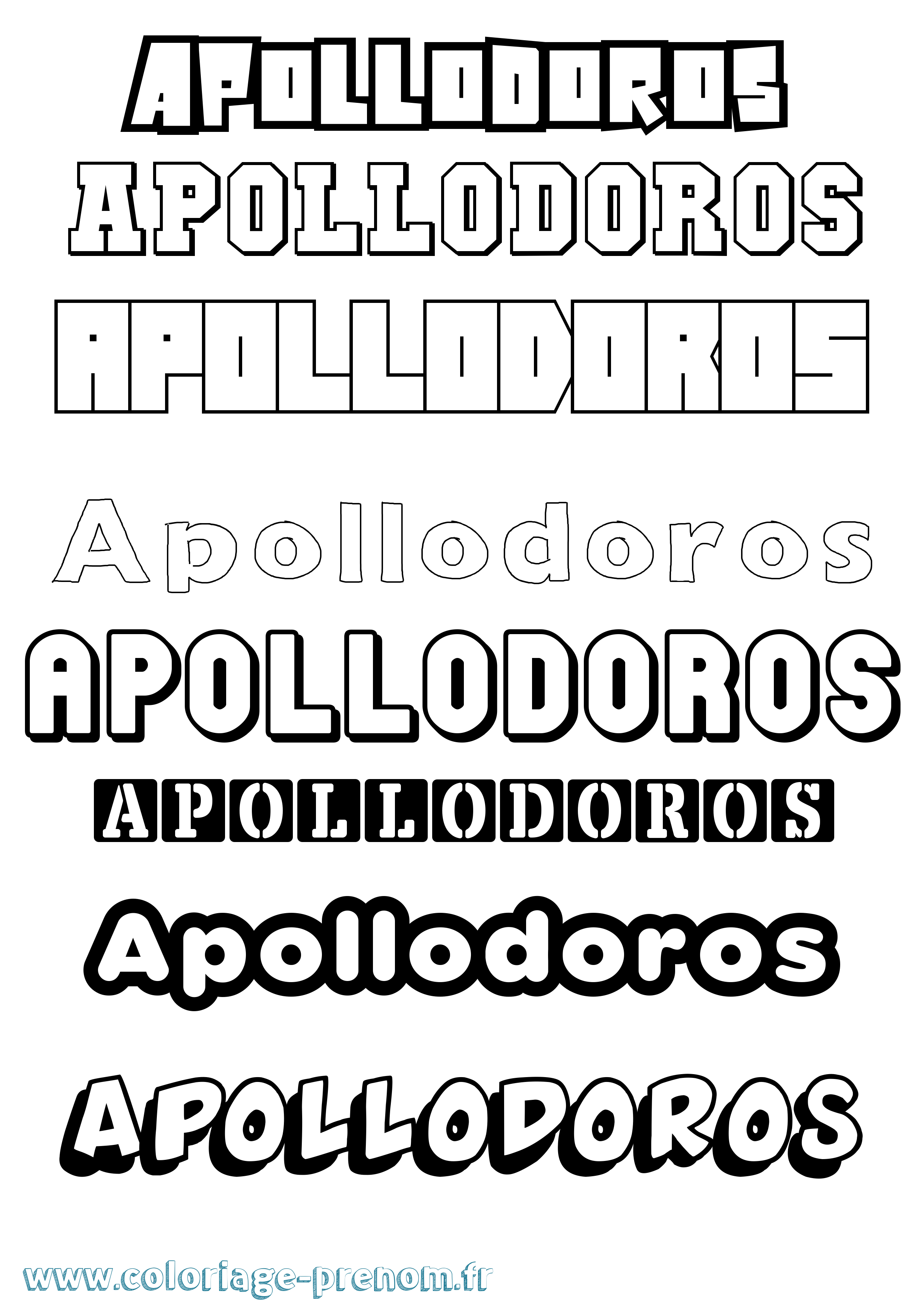 Coloriage Apollodoros Simple Coloriage prénom Apollodoros Simple
