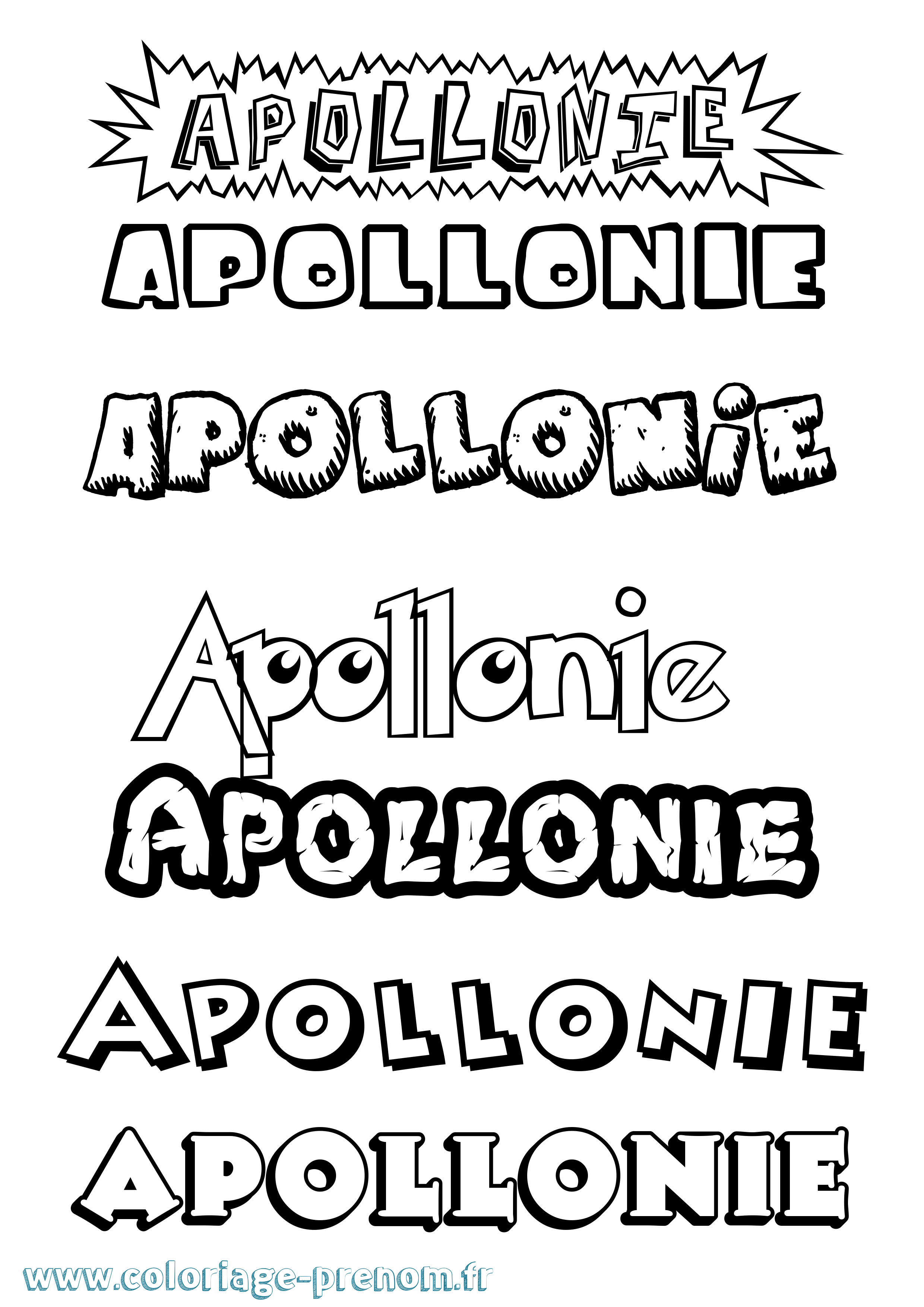 Coloriage Apollonie Dessin Animé Coloriage prénom Apollonie Dessin Animé