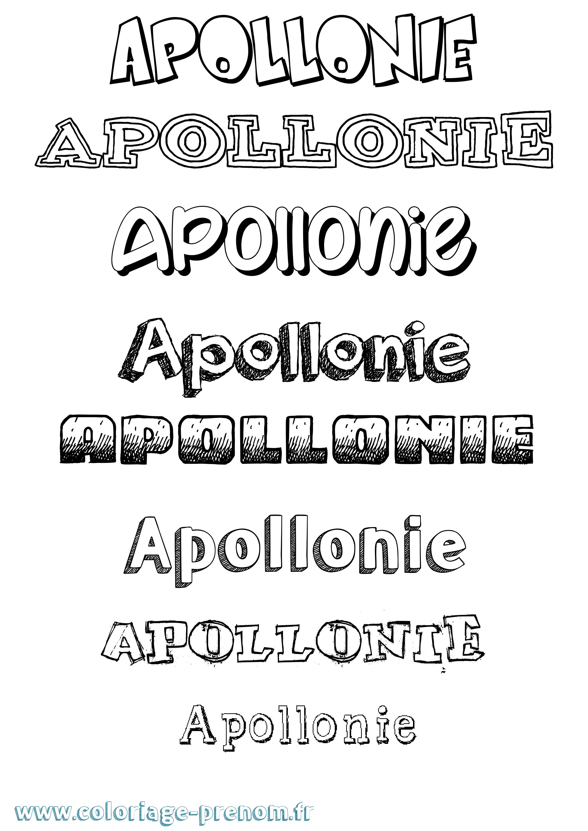 Coloriage Apollonie Dessiné Coloriage prénom Apollonie Dessiné