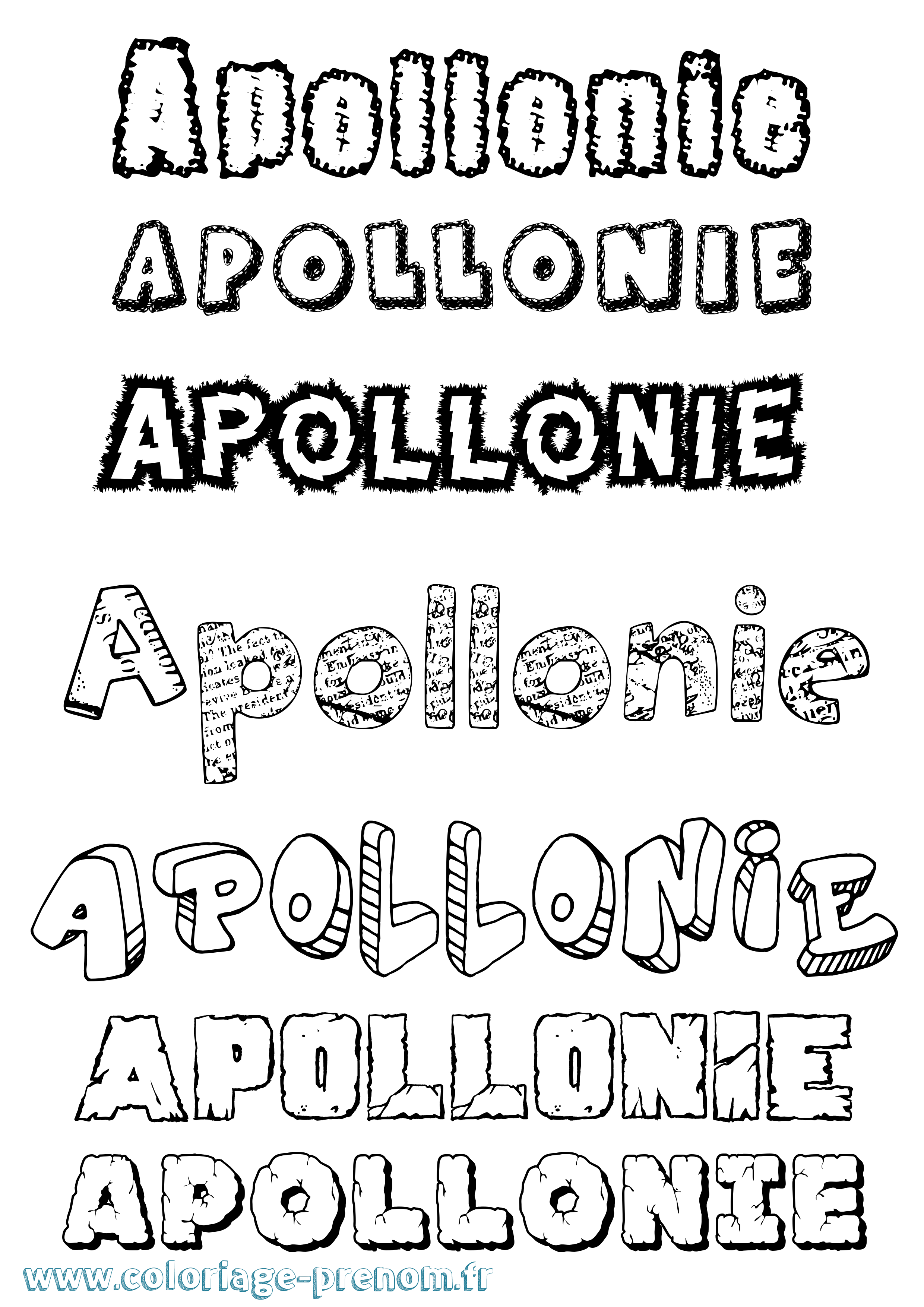 Coloriage Apollonie Destructuré Coloriage prénom Apollonie Destructuré