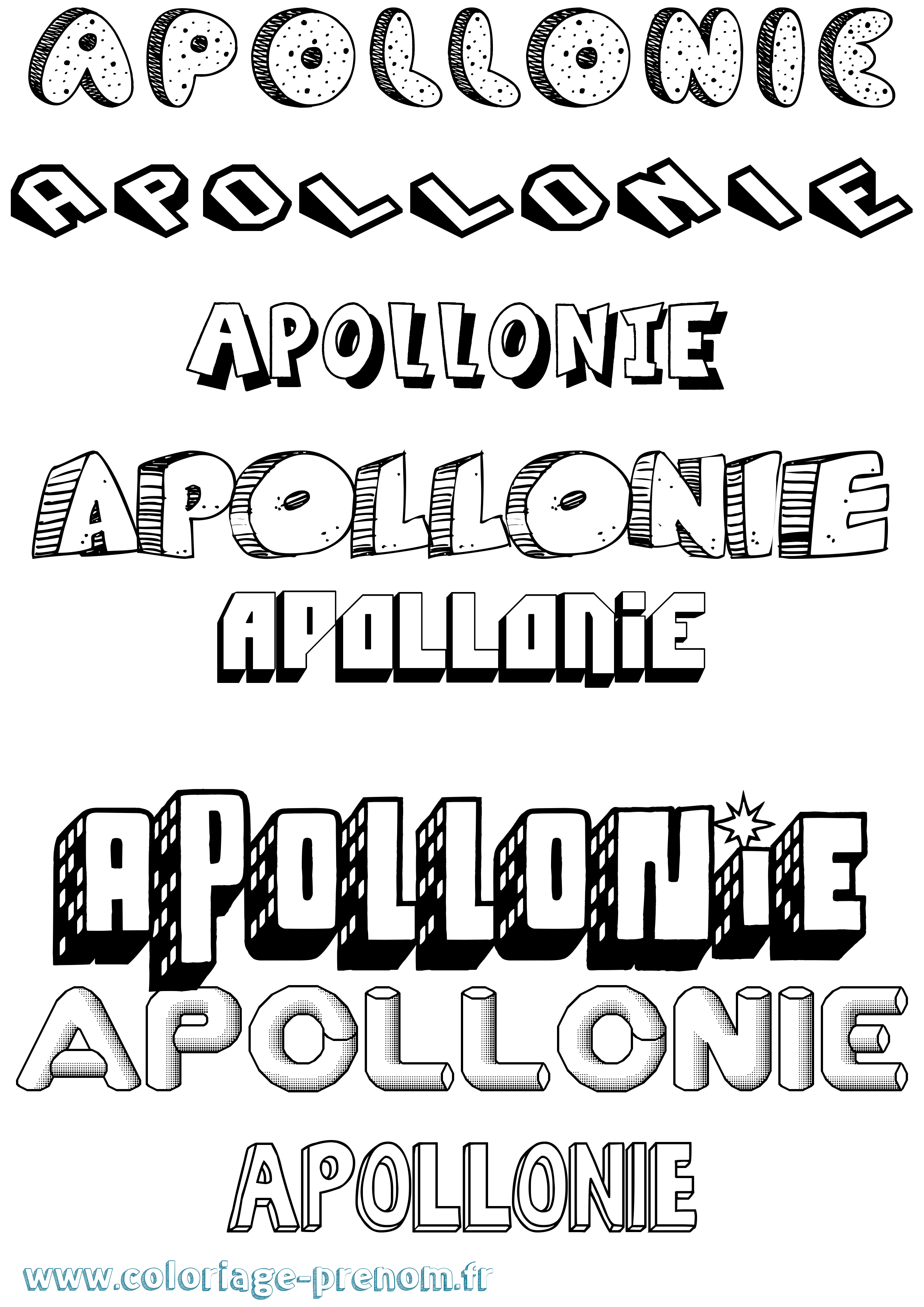 Coloriage Apollonie Effet 3D Coloriage prénom Apollonie Effet 3D