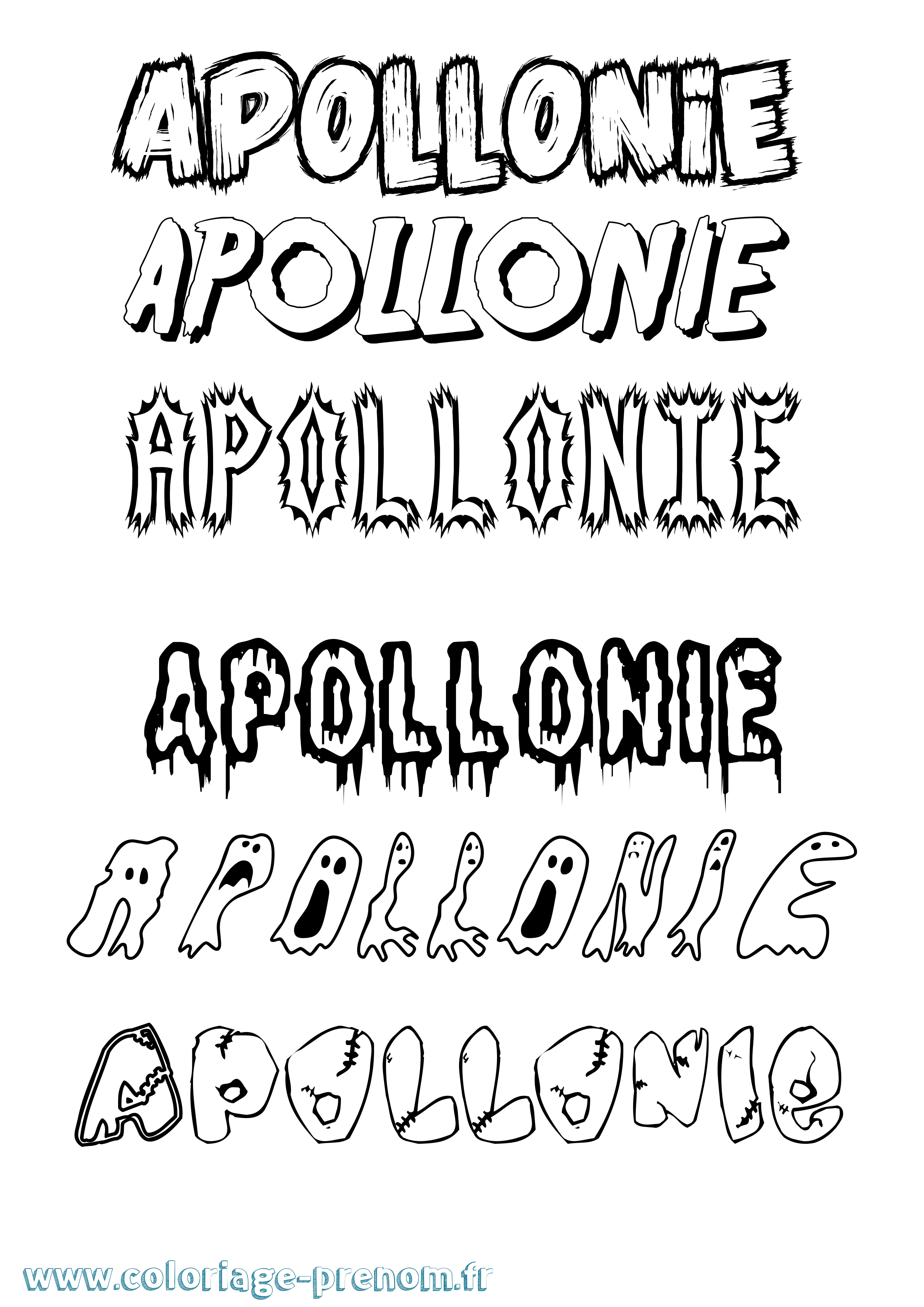 Coloriage Apollonie Frisson Coloriage prénom Apollonie Frisson