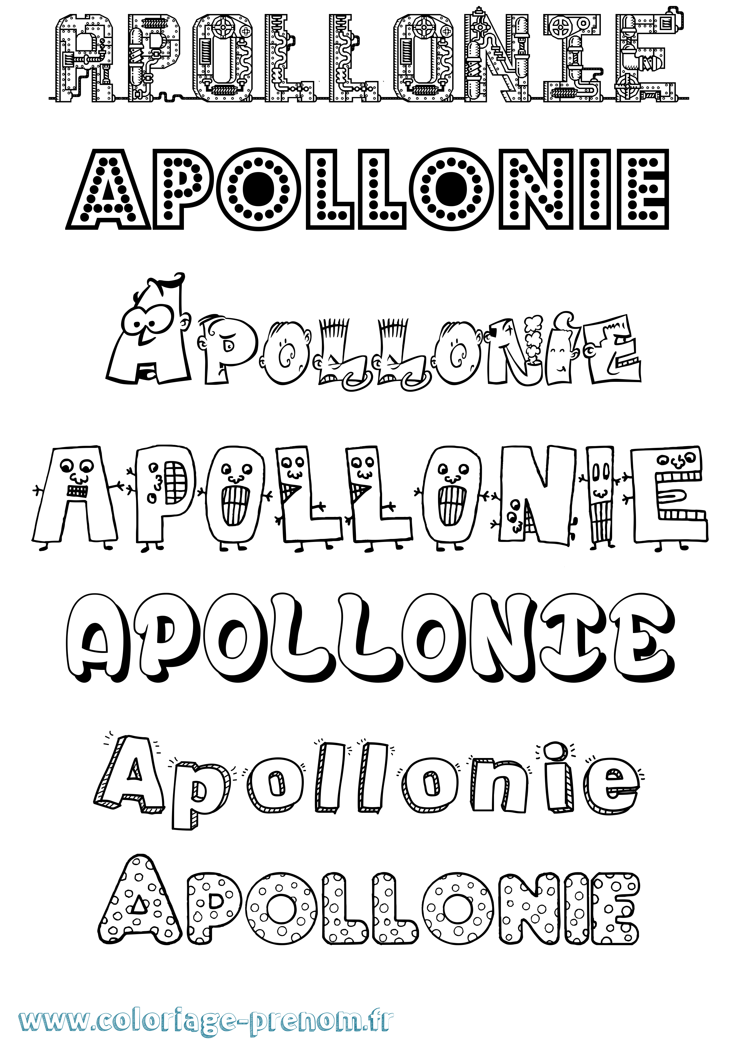 Coloriage Apollonie Fun Coloriage prénom Apollonie Fun