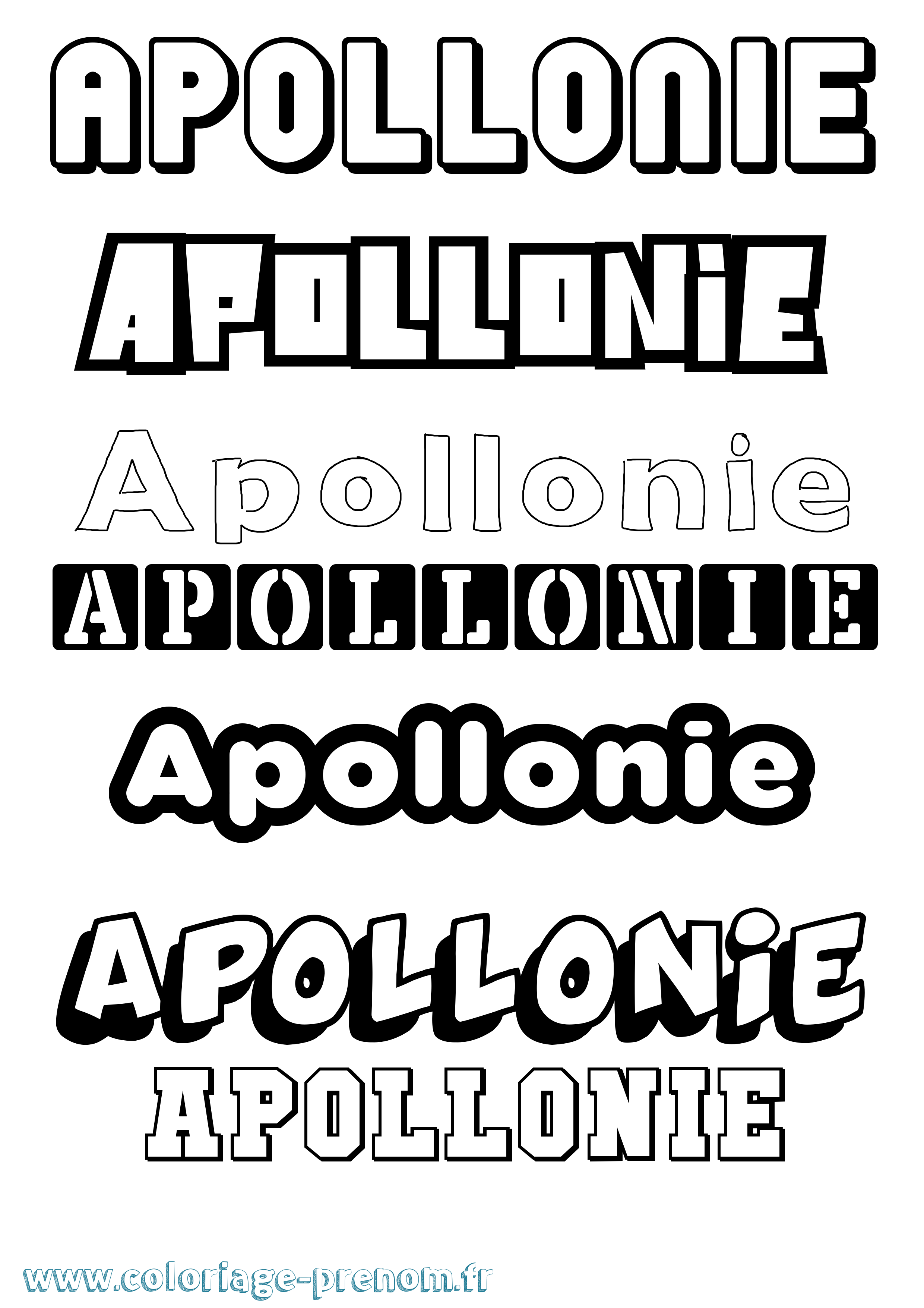 Coloriage Apollonie Simple Coloriage prénom Apollonie Simple