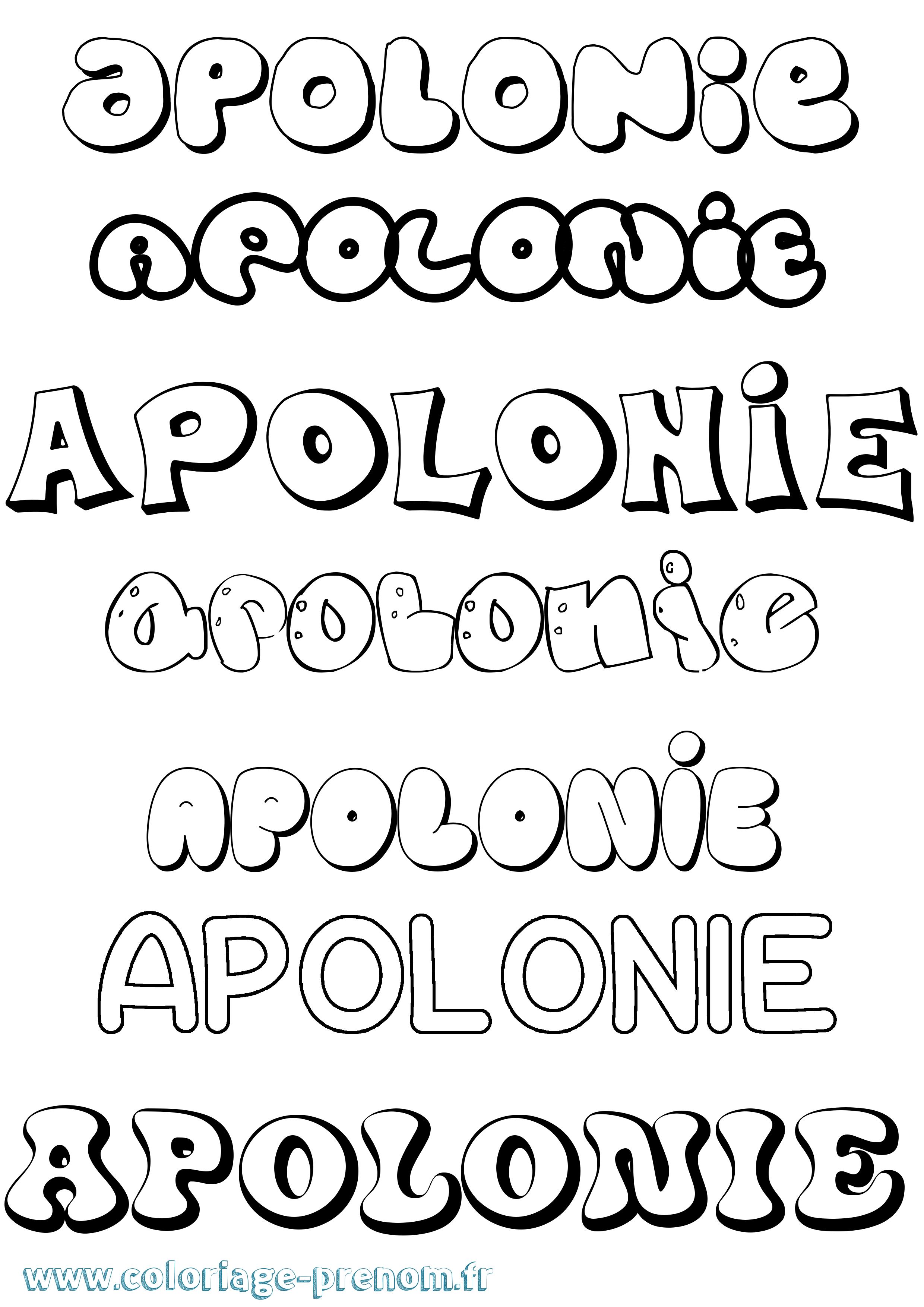 Coloriage Apolonie Bubble Coloriage prénom Apolonie Bubble